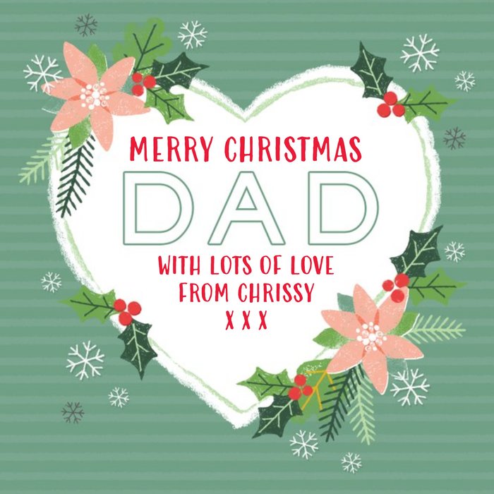 Merry Christmas Dad Personalised Card