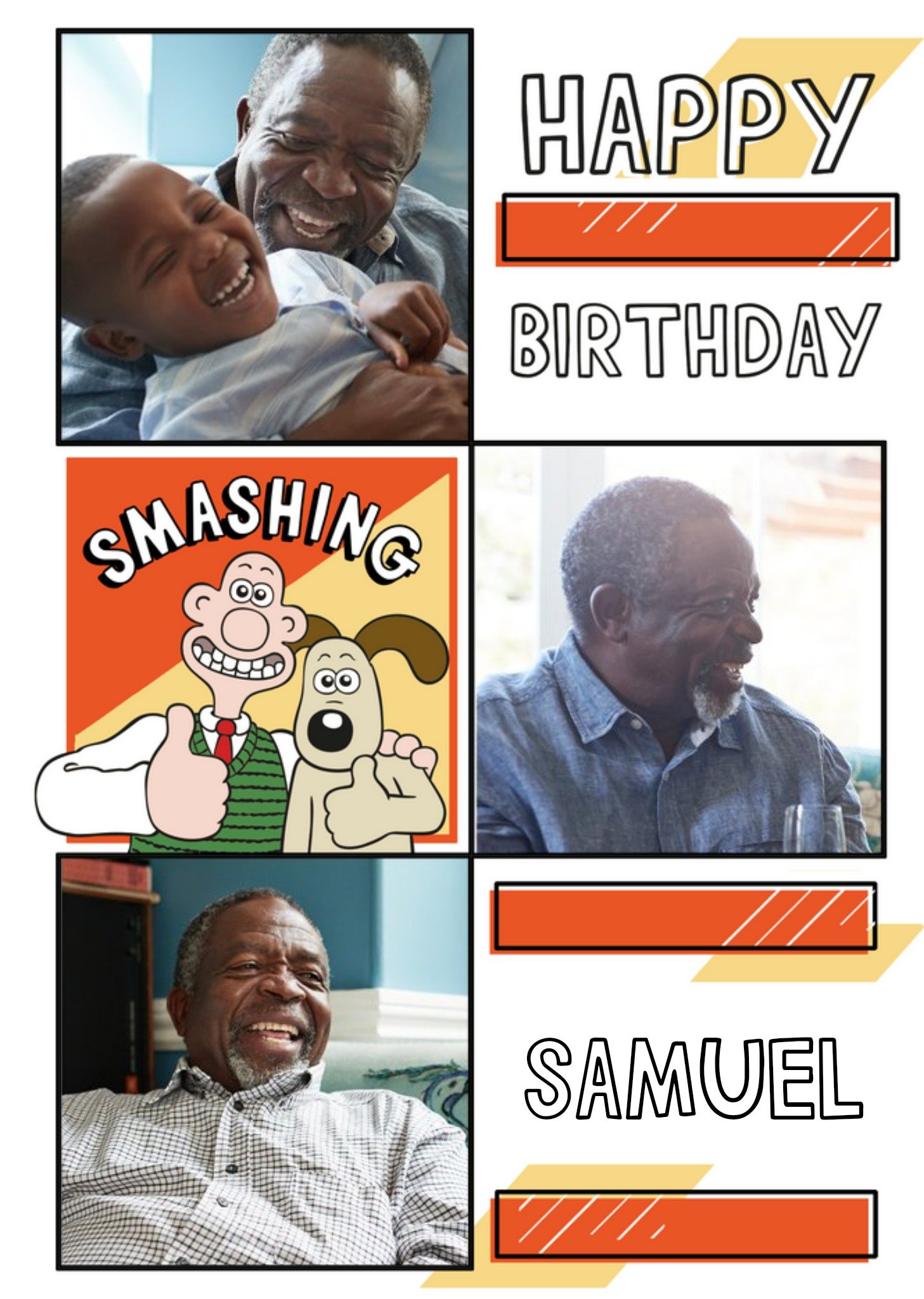 Wallace And Gromit Photo Upload Smashing Birthday Card, Large