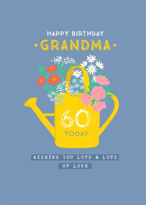 Watering Can Flower Pot Grandma Birthday Card