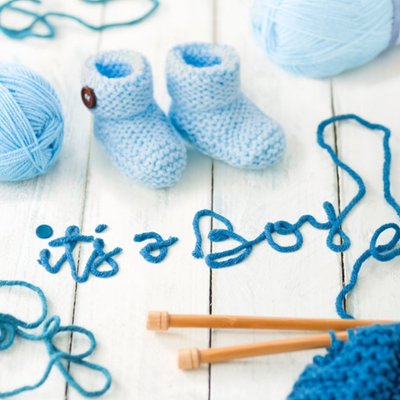 Photographic Blue New Baby Boy Card
