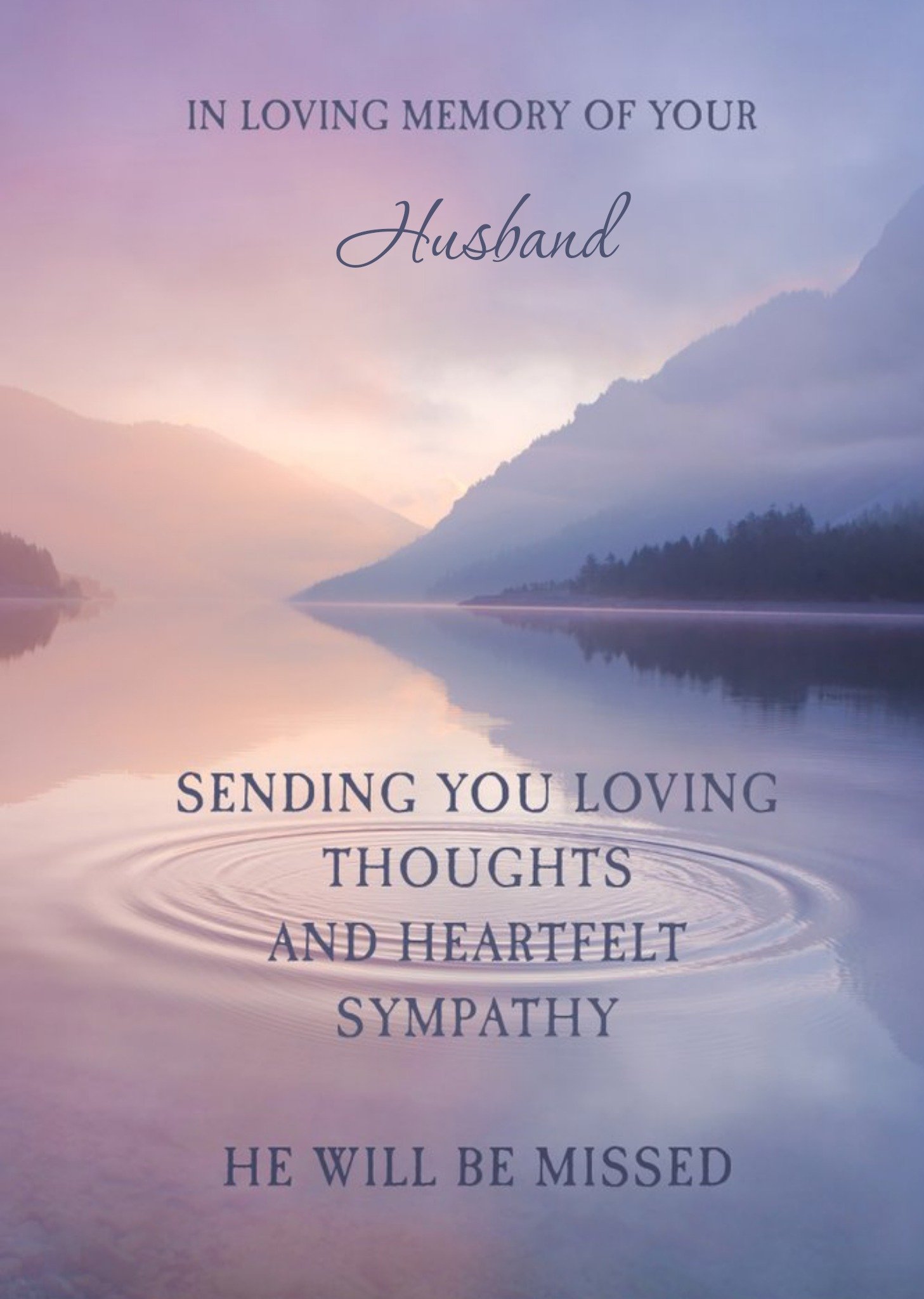 Personalised In Loving Memory Of Your Husband Sending You Loving Thoughts Card Ecard