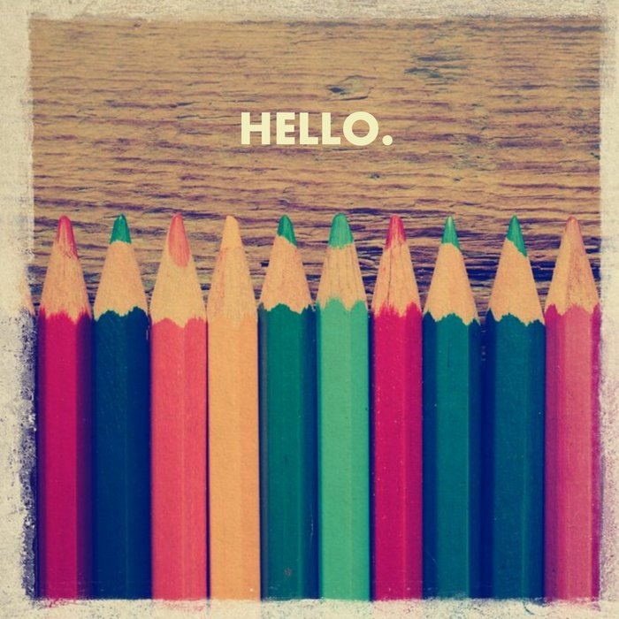 Coloured Pencils Hello Personalised Greetings Card