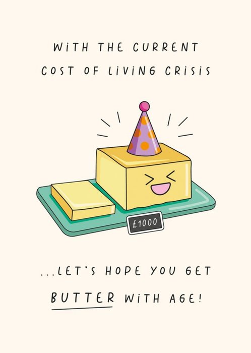 Cost Of Living Crisis Butter Pun Card
