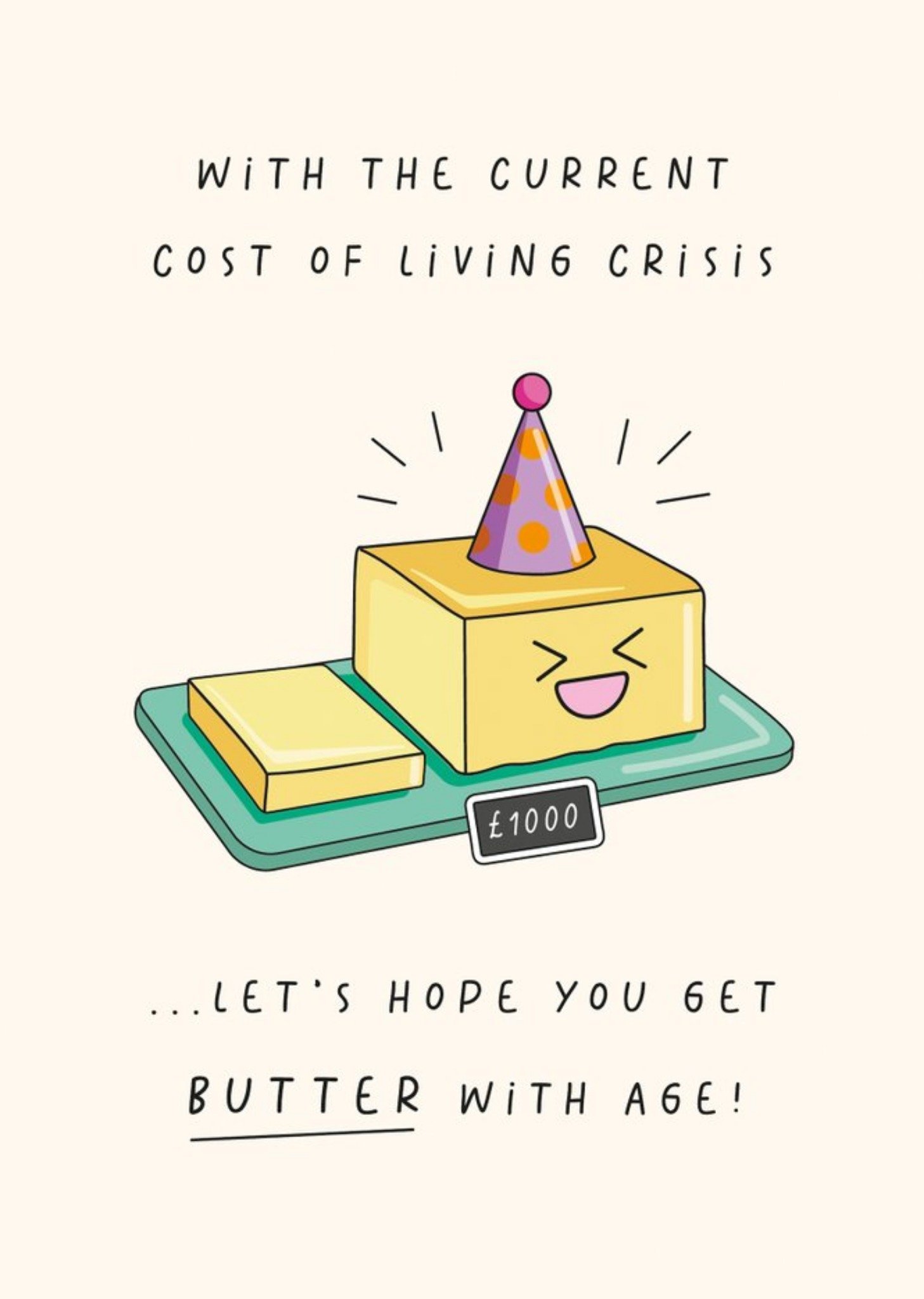Moonpig Cost Of Living Crisis Butter Pun Card, Large