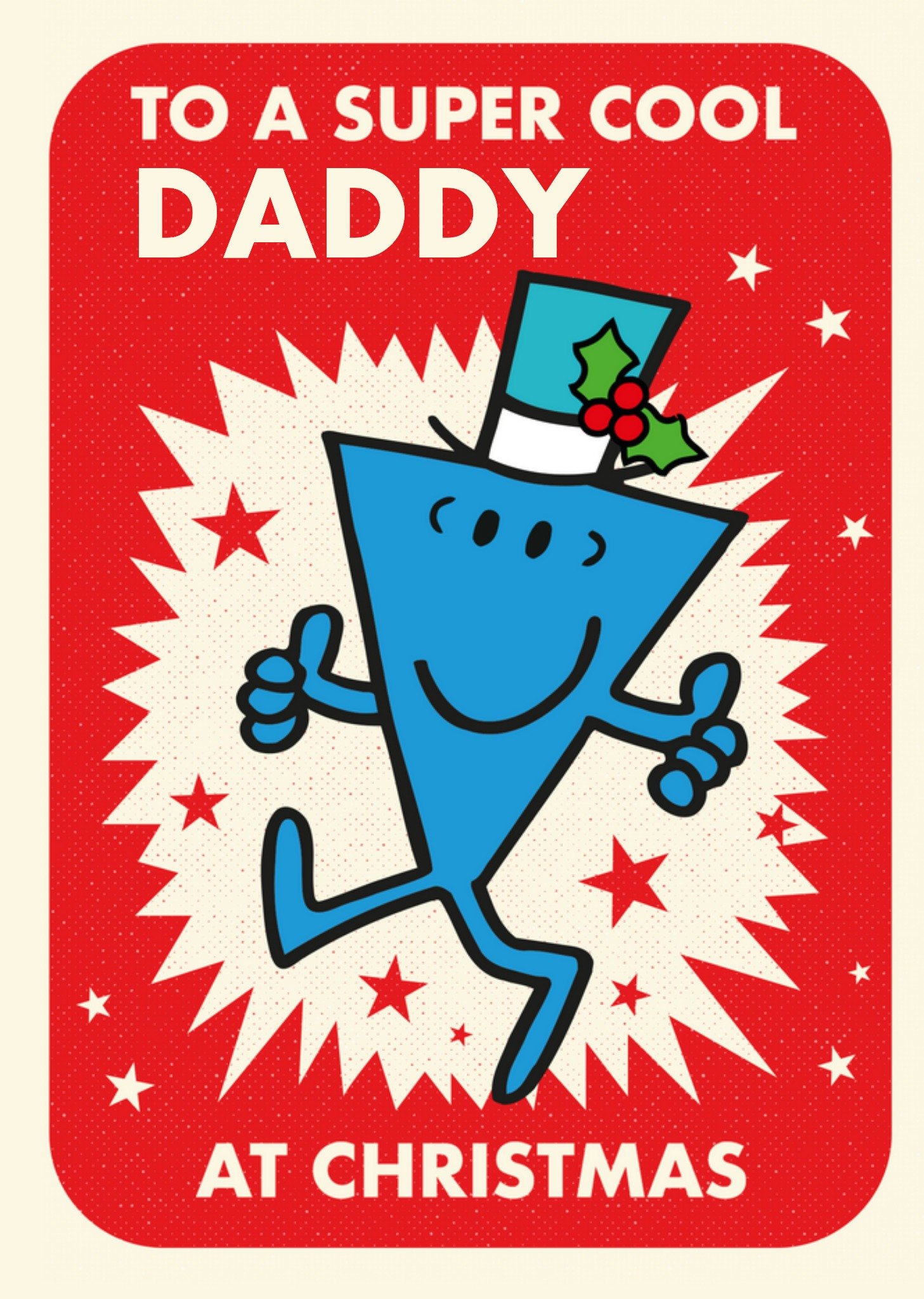 Mr. Men & Litte Miss Mr Men To A Super Cool Daddy At Christmas, Large Card