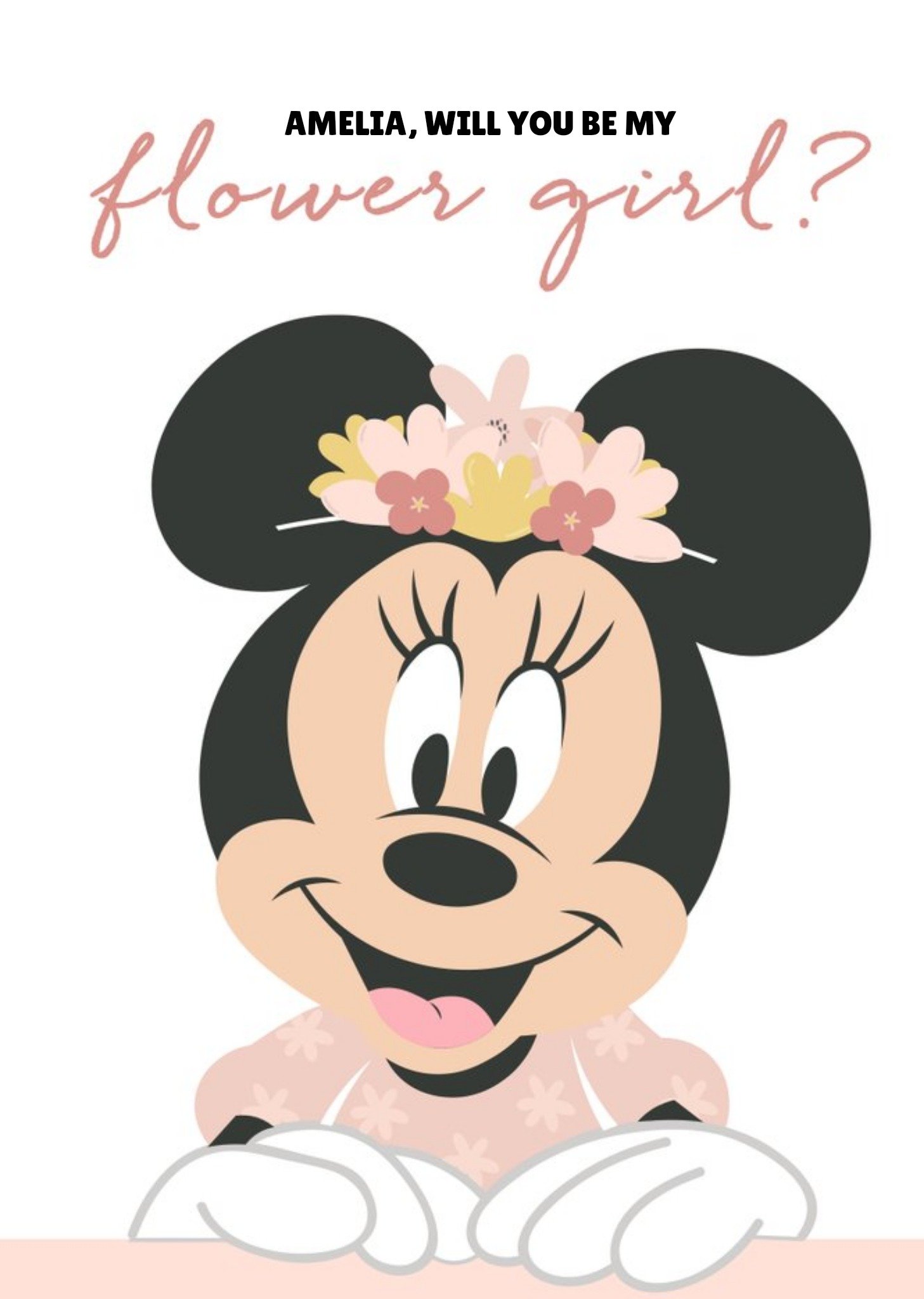 Disney Minnie Mouse Will You Be My Flower Girl Wedding Card, Large