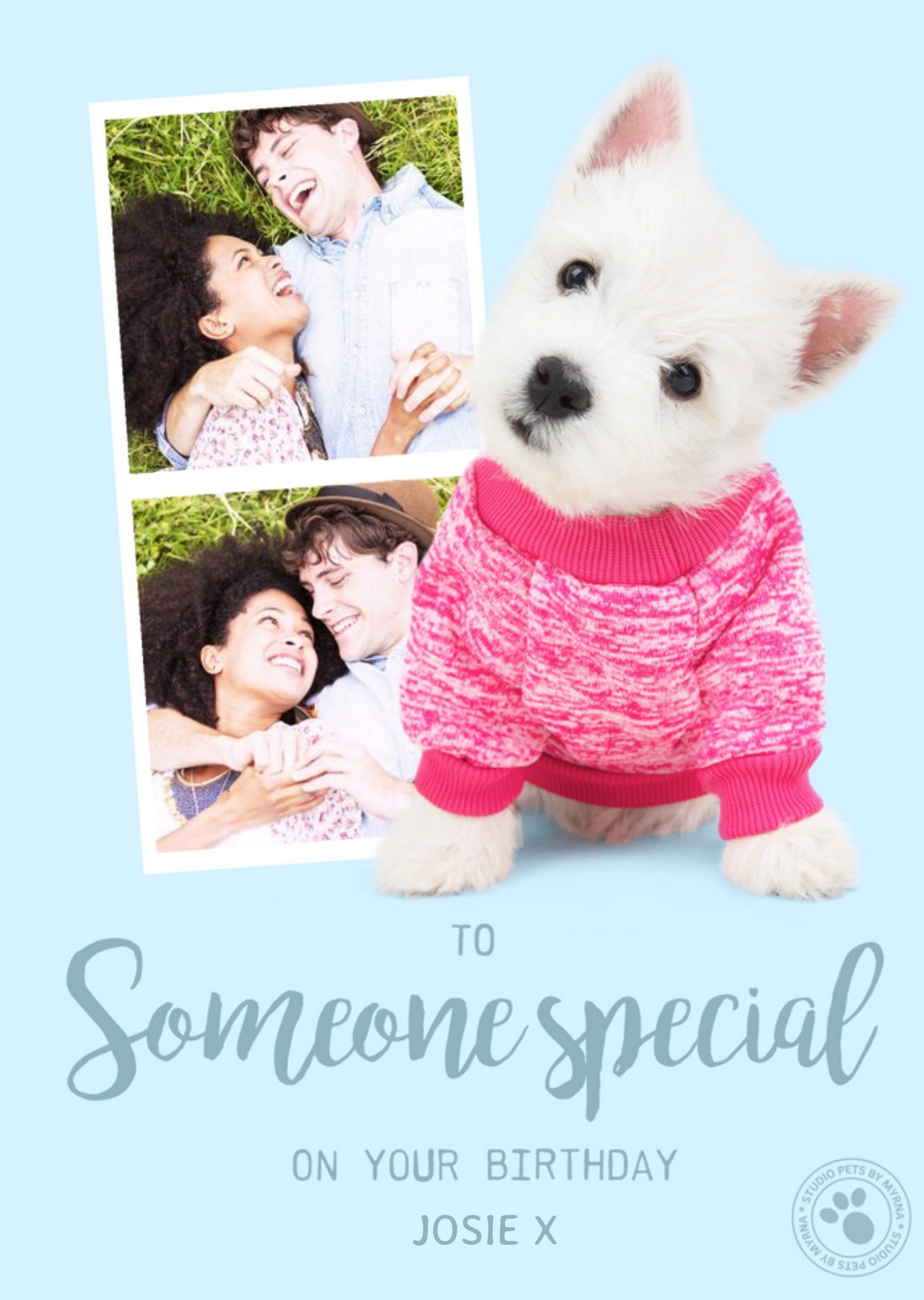 Studio Pets Cute Puppy To Someone Special On Your Birthday Photo Upload Card, Large