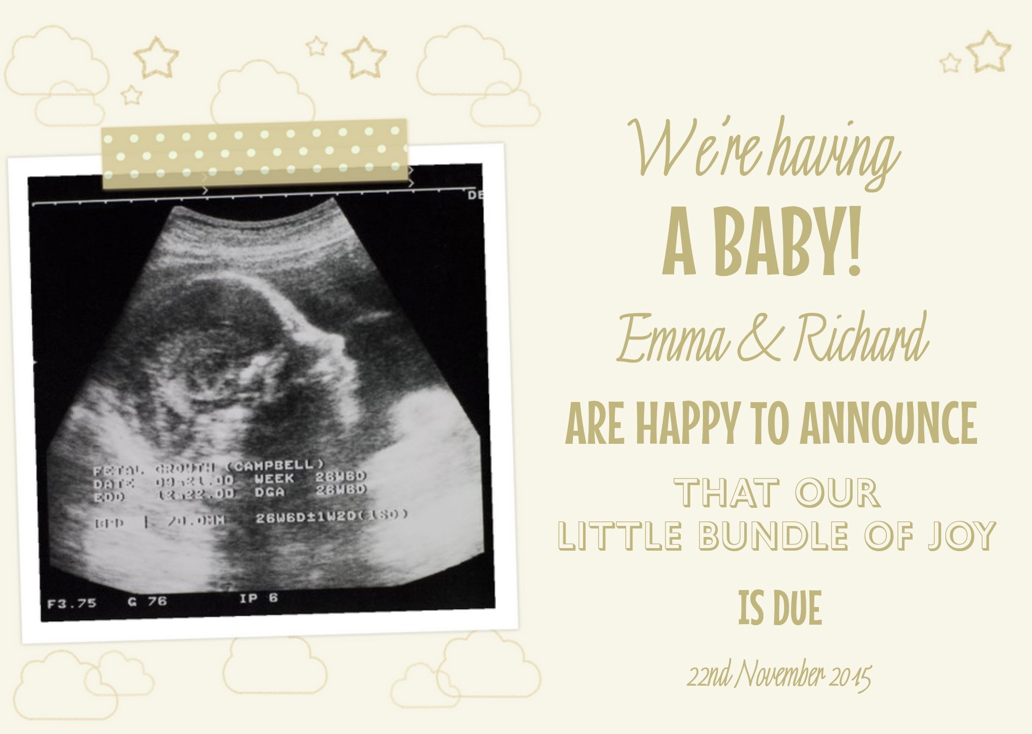 We're Having A Baby Announcement Card