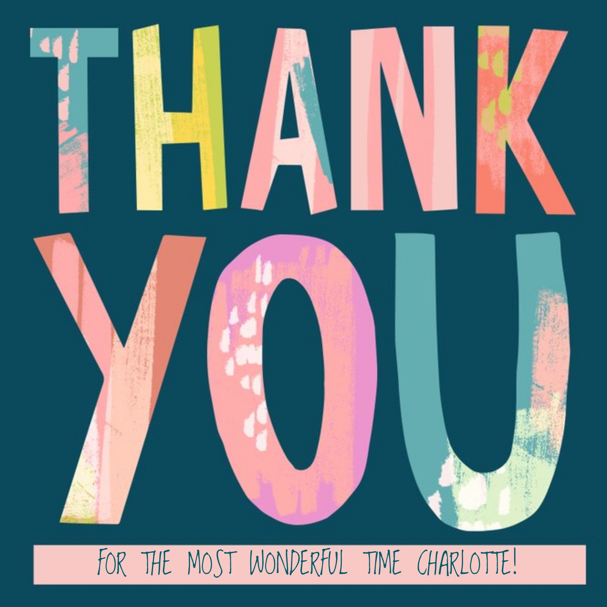 Thank You Card - Typographic, Square