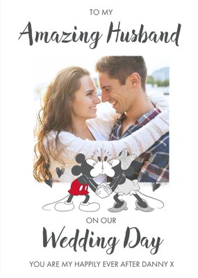 Disney Mickey And Minnie Mouse On our Wedding Day Photo Upload Card