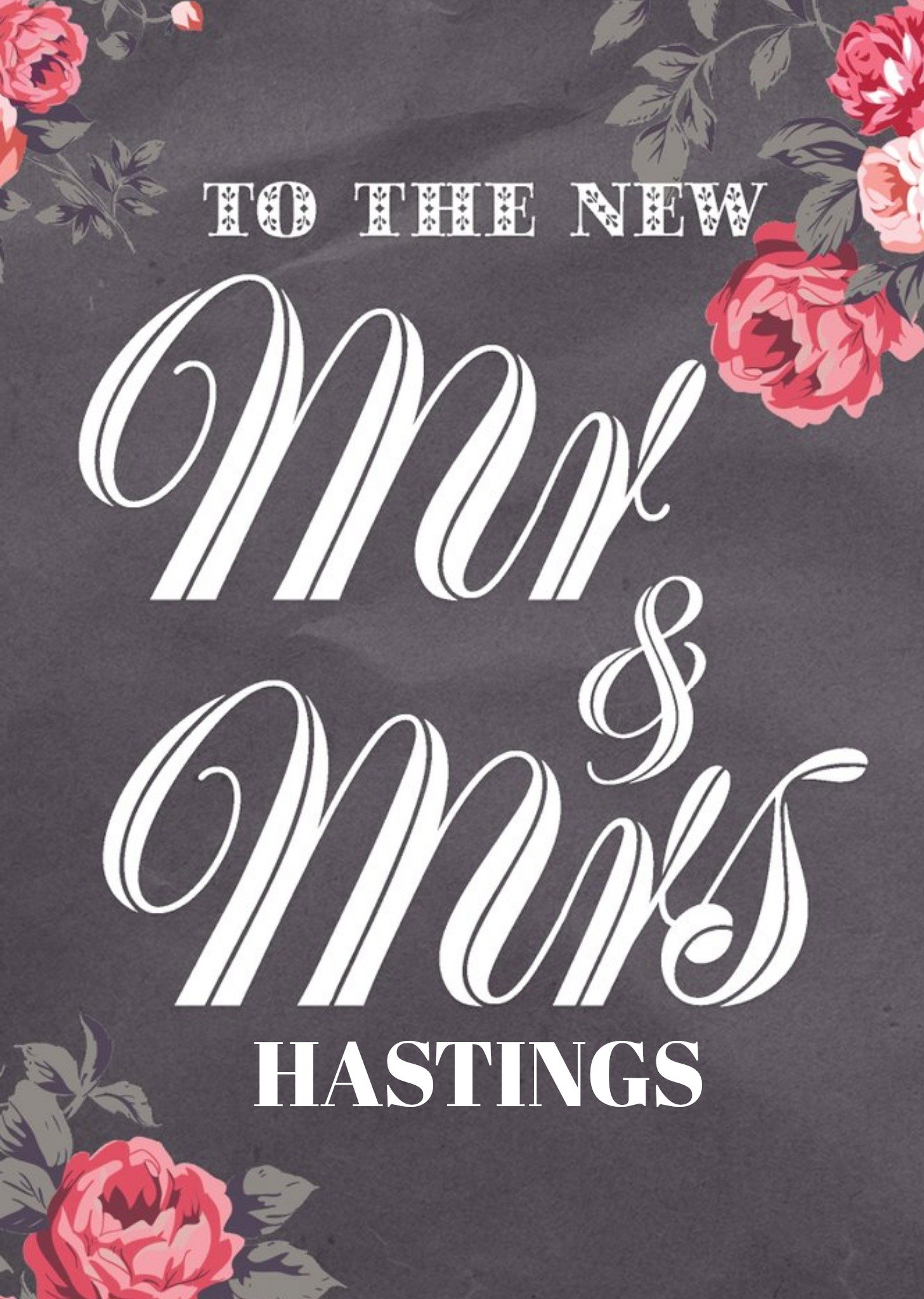 To The New Mr & Mrs Personalised Wedding Day Card Ecard