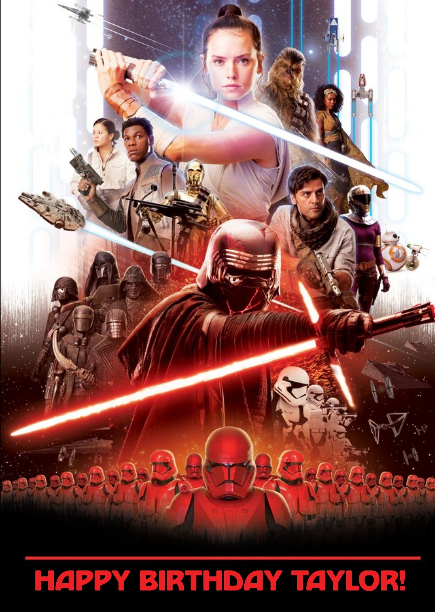 Disney Star Wars Episode 9 The Rise Of Skywalker Film Birthday Card, Large