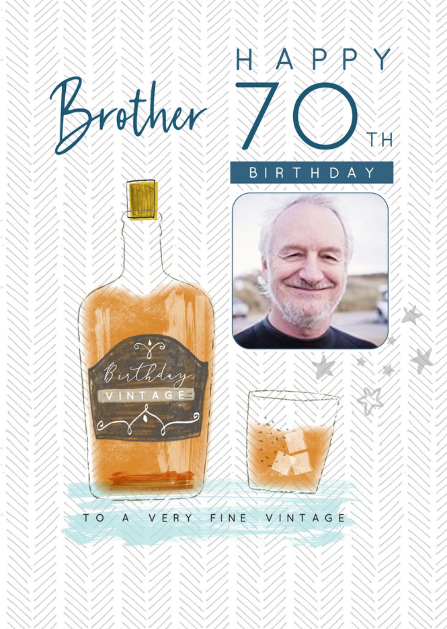 Laura Darrington Modern Food And Drink 70th Birthday Brother Card Ecard