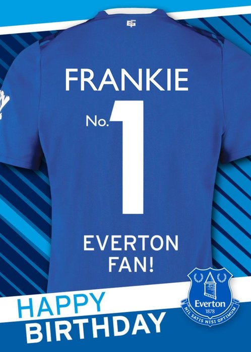 Everton FC Football Club No.1 Fan Football Shirt Birthday Card