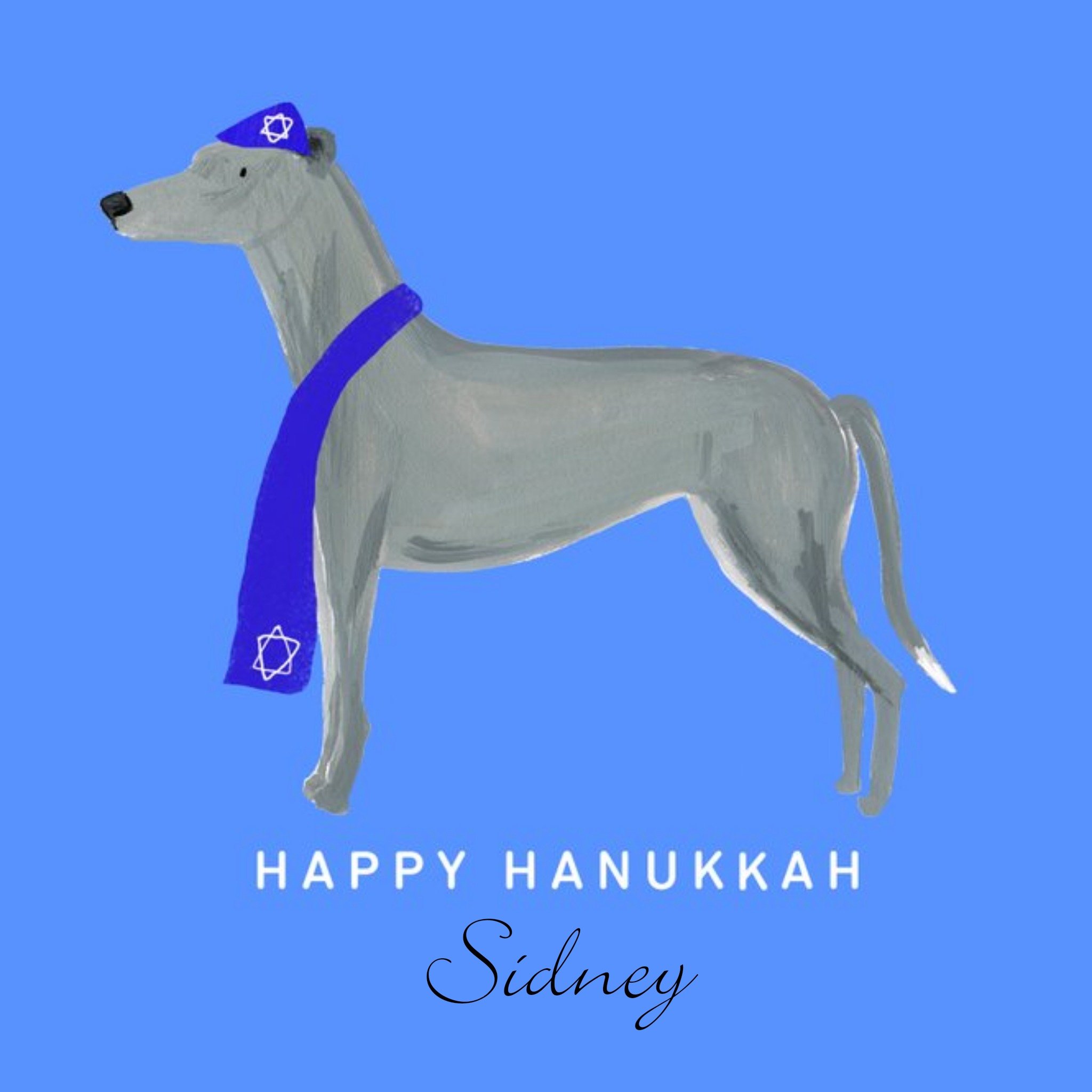 Happy Hanukkah Personalised Card, Square