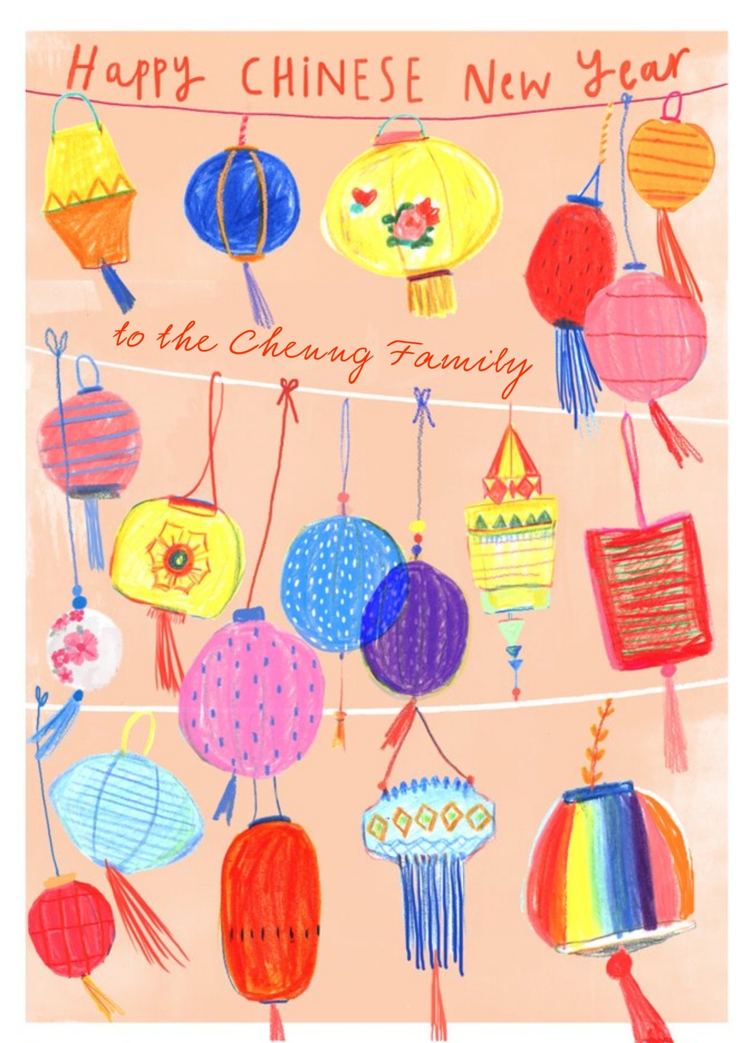 Hand Drawn Personalised Chinese New Year Card Ecard