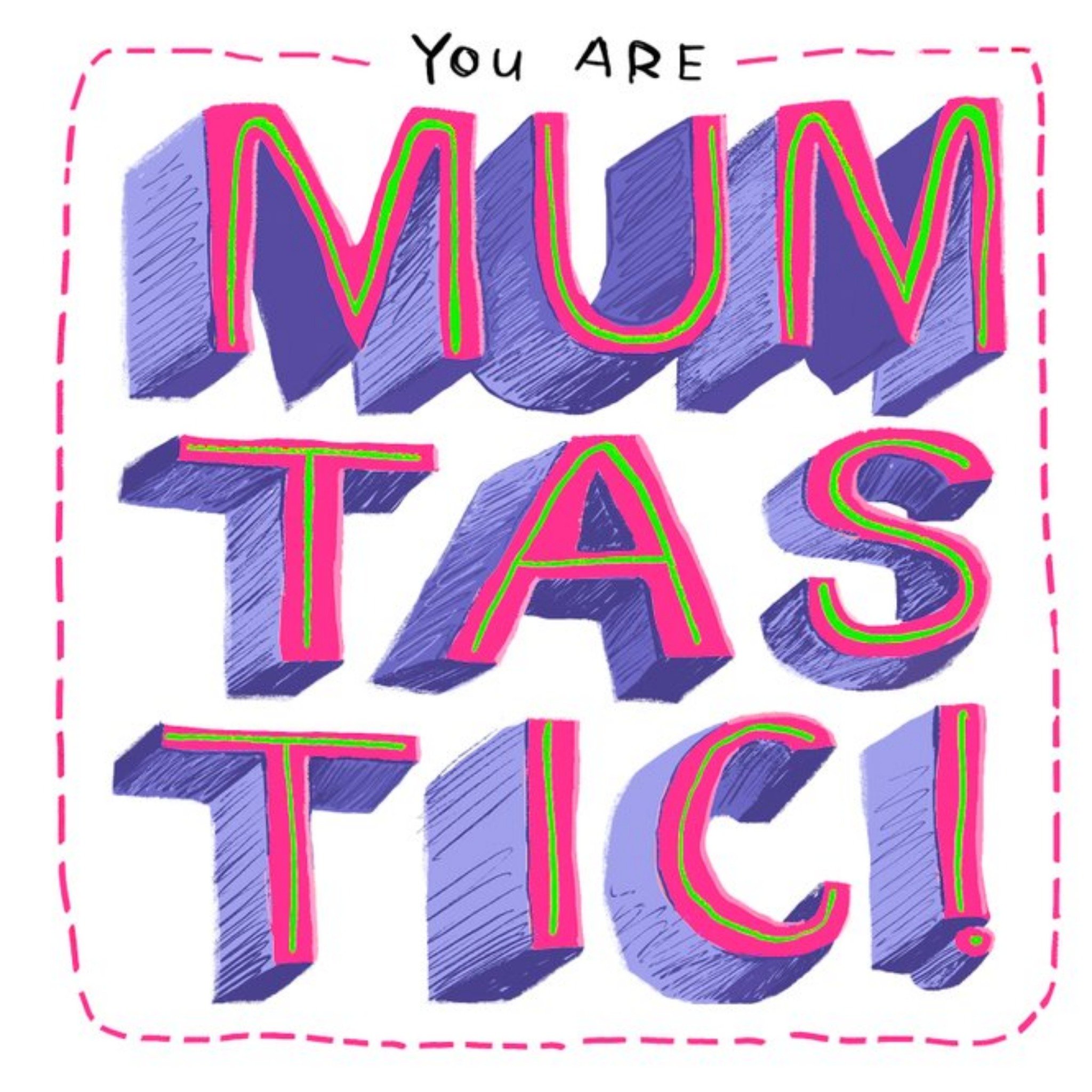 Moonpig Emma Proctor Designs Words Worth You Are Mumtastic Mother's Day Card, Square