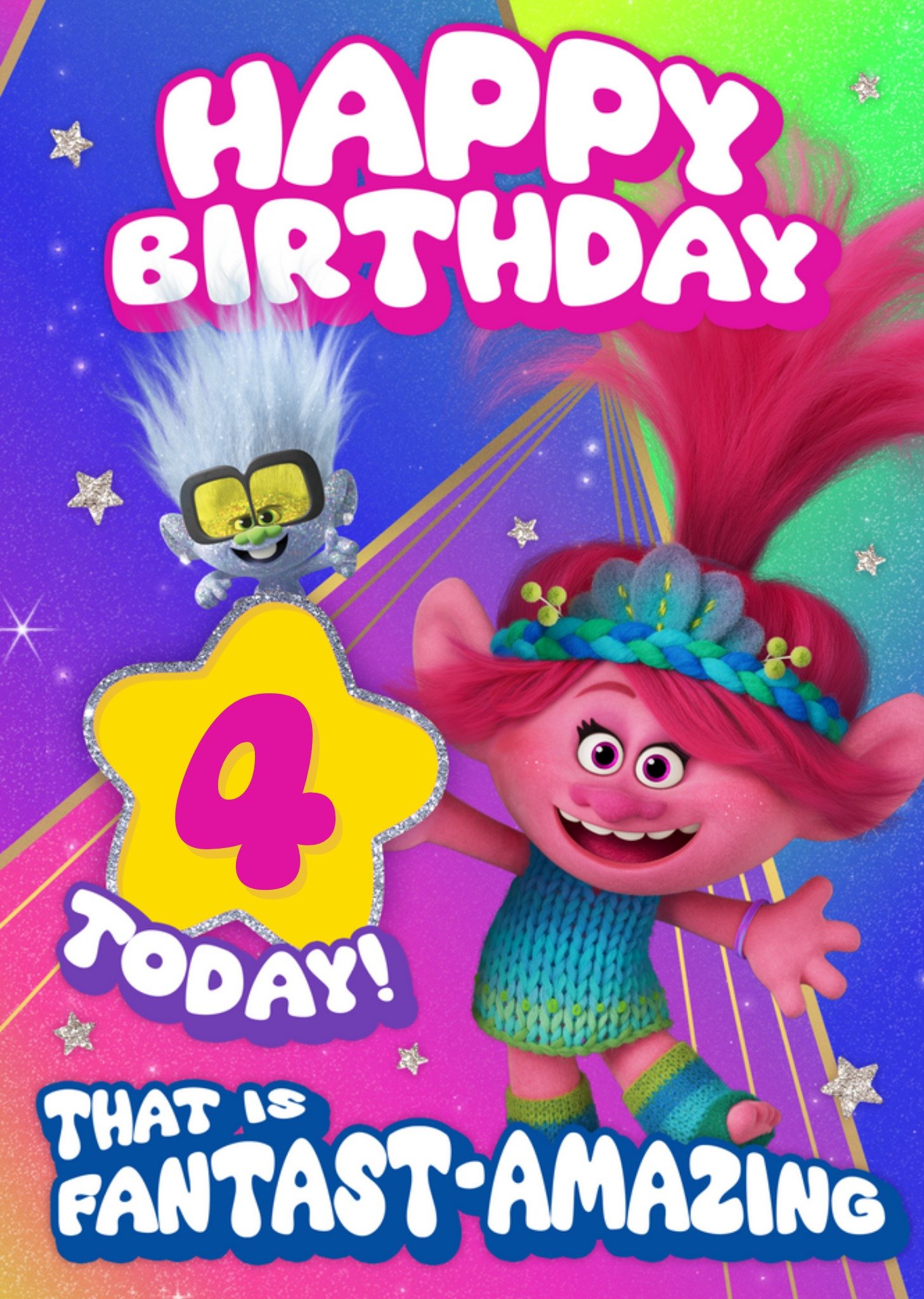 Trolls Fantast-Amazing Birthday Card, Large