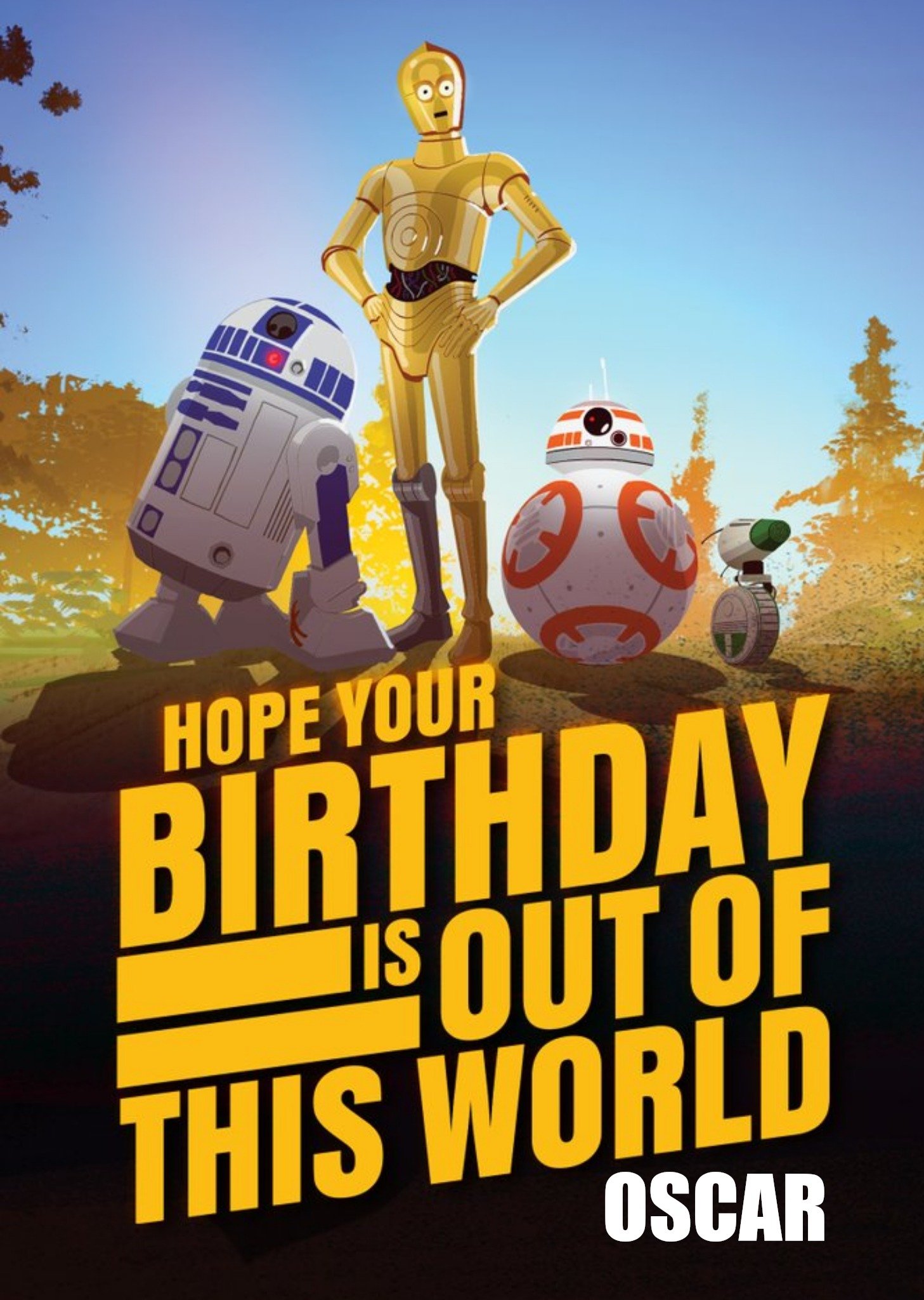 Disney Star Wars Galaxy Of Adventures Droids Birthday Card Ecard
