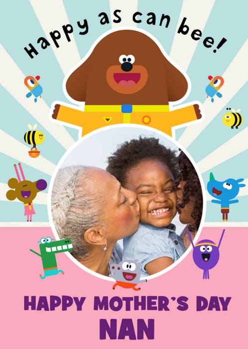 Hey Duggee Happy As Can Bee Nan Photo Upload Mother's Day Card