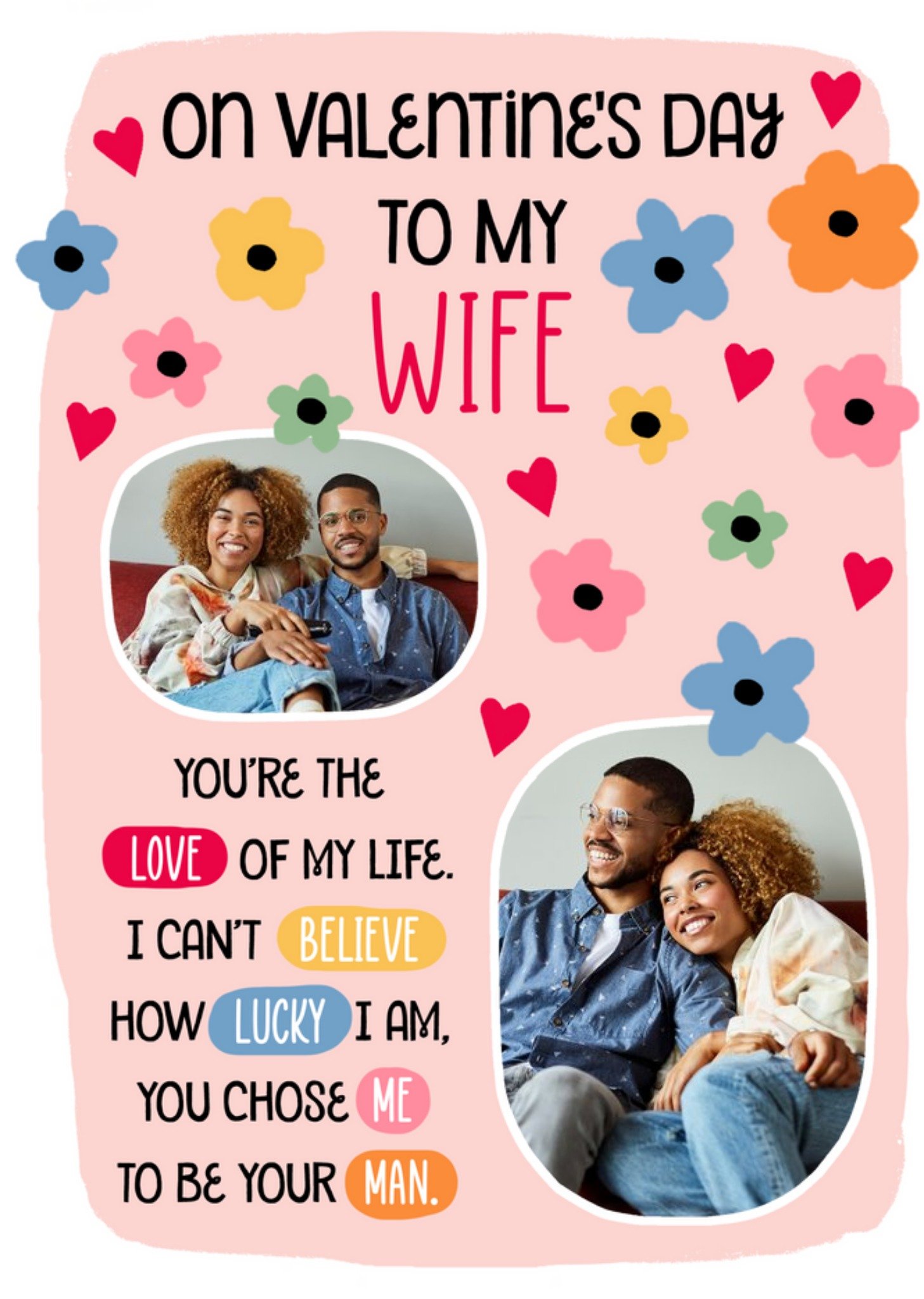 Paper Planes Floral Wife Photo Upload Valentine's Day Card Ecard