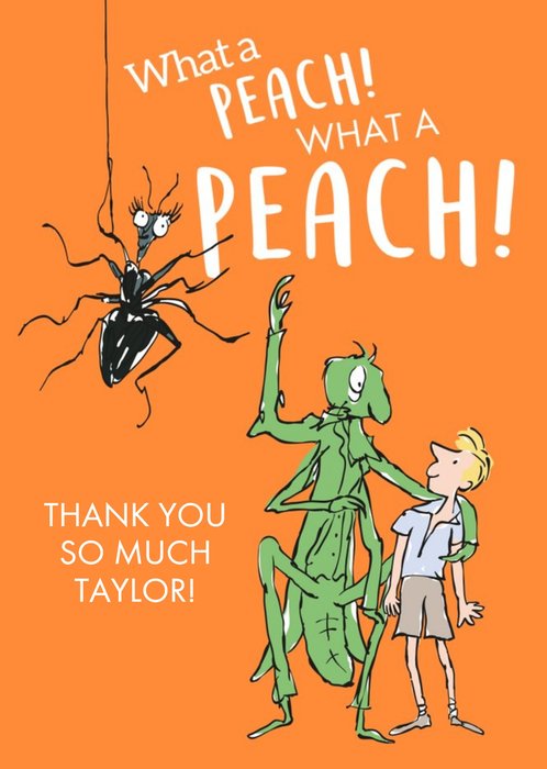 Roald Dahl What A Peach Personalised Thank You Card