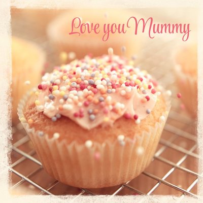 Personalised Text Sprinkled Cupcake Card