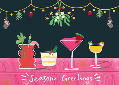 Stella Isaac Illustration Drinks Christmas Card