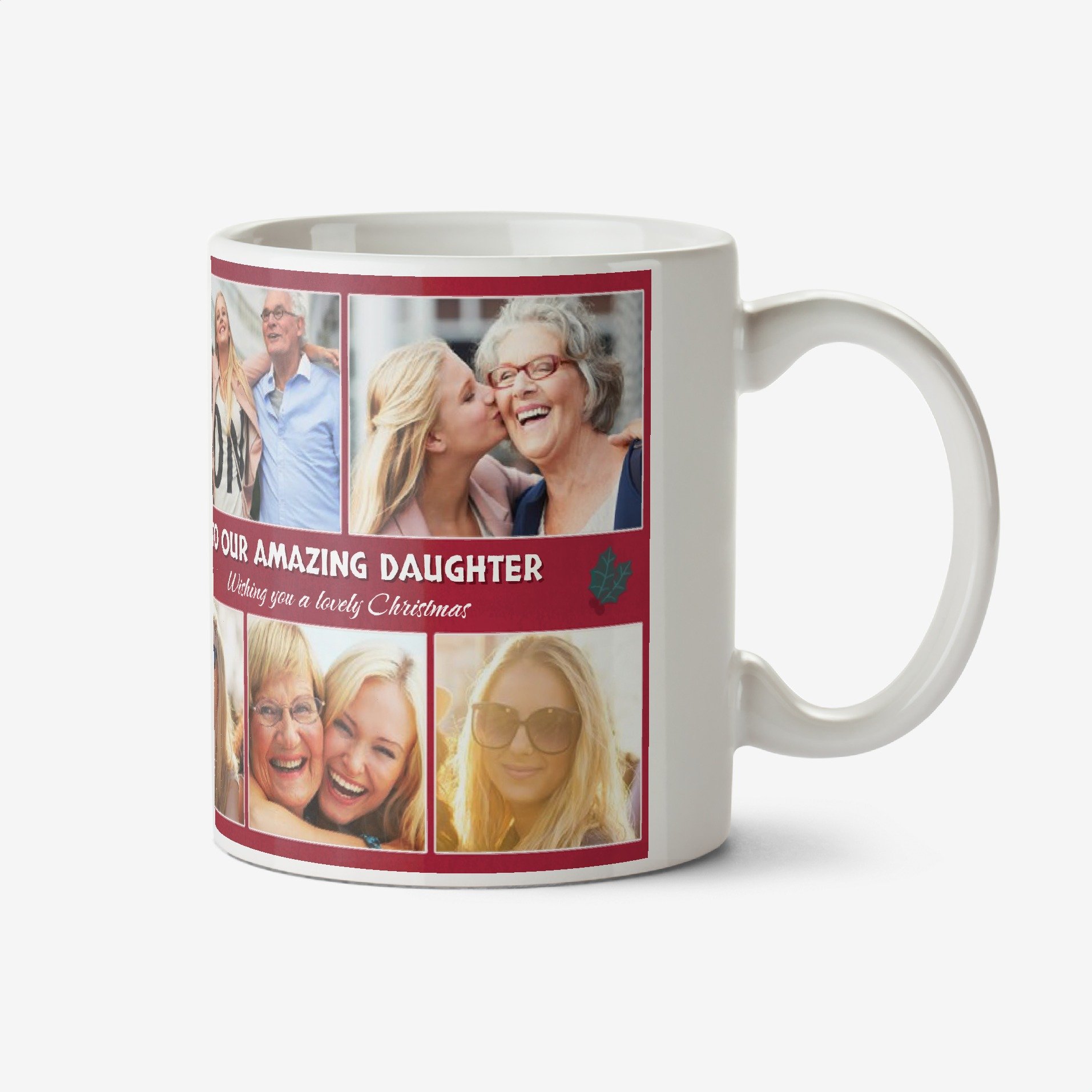 To Our Amazing Daughter Multiple Photo Upload Christmas Mug Ceramic Mug