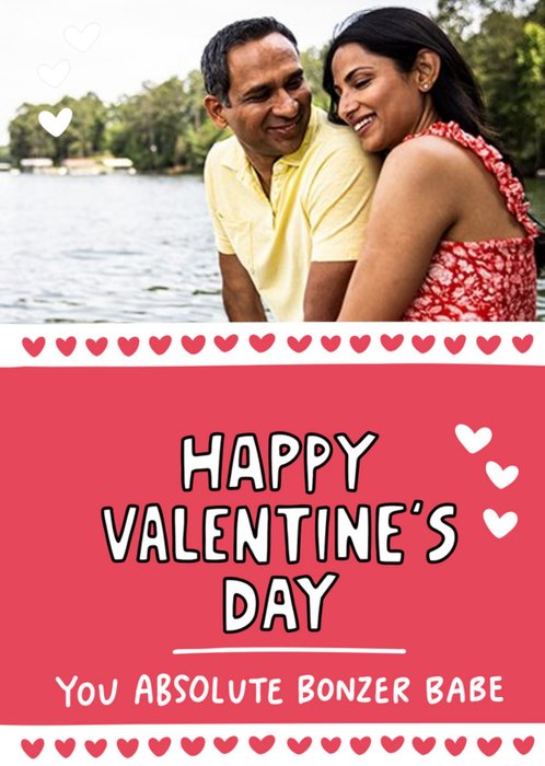 Angela Chick Illustration Valentine's Day Photo Upload Hearts Card