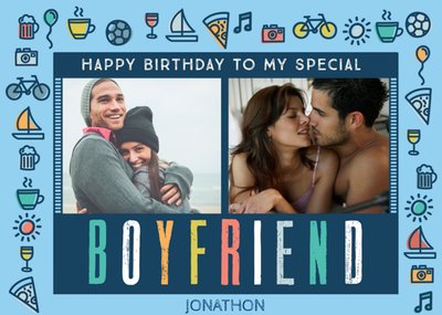 Hobbies Birthday Photo Upload Card - Boyfriend