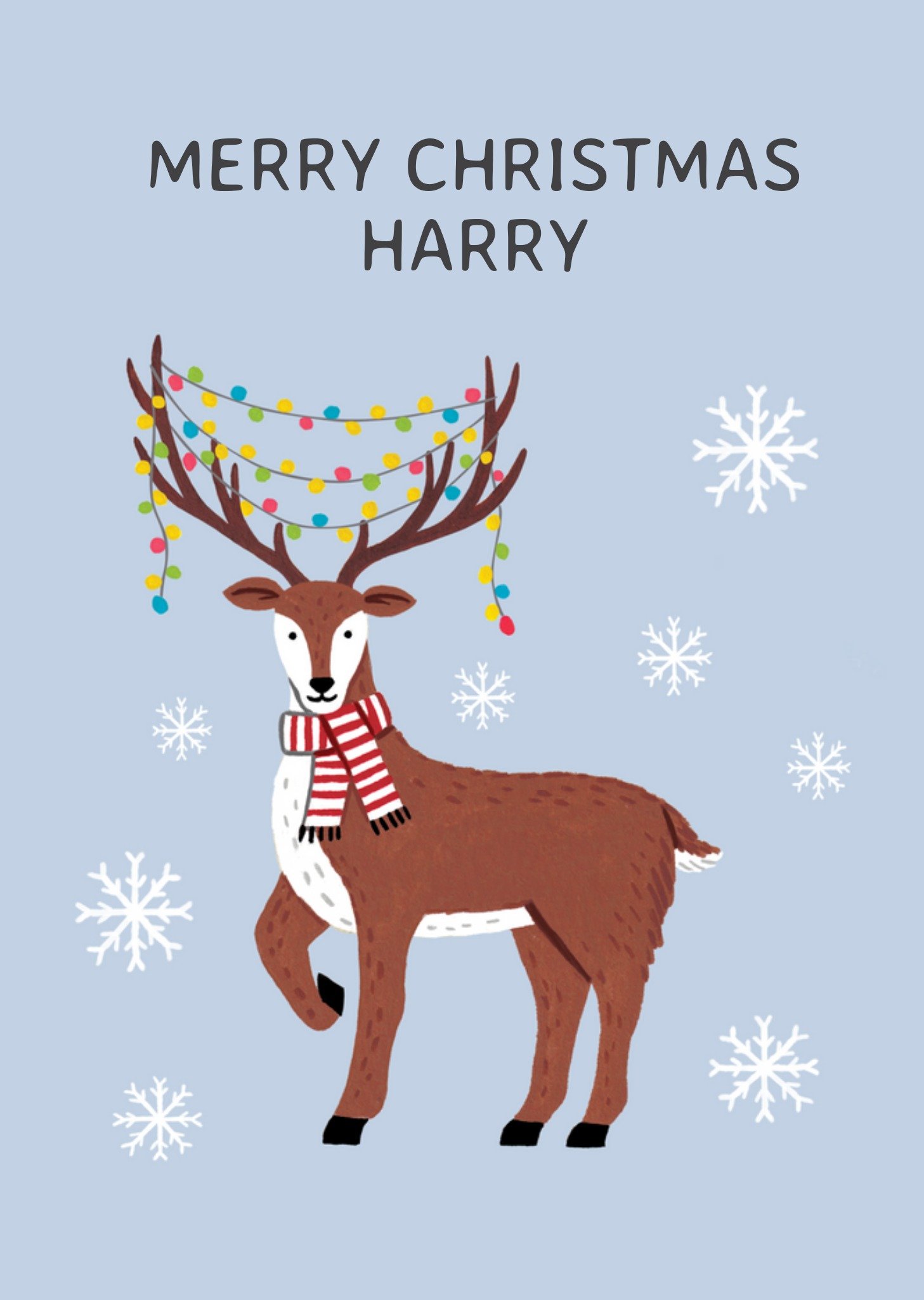 Moonpig Reindeer Christmas Card, Large
