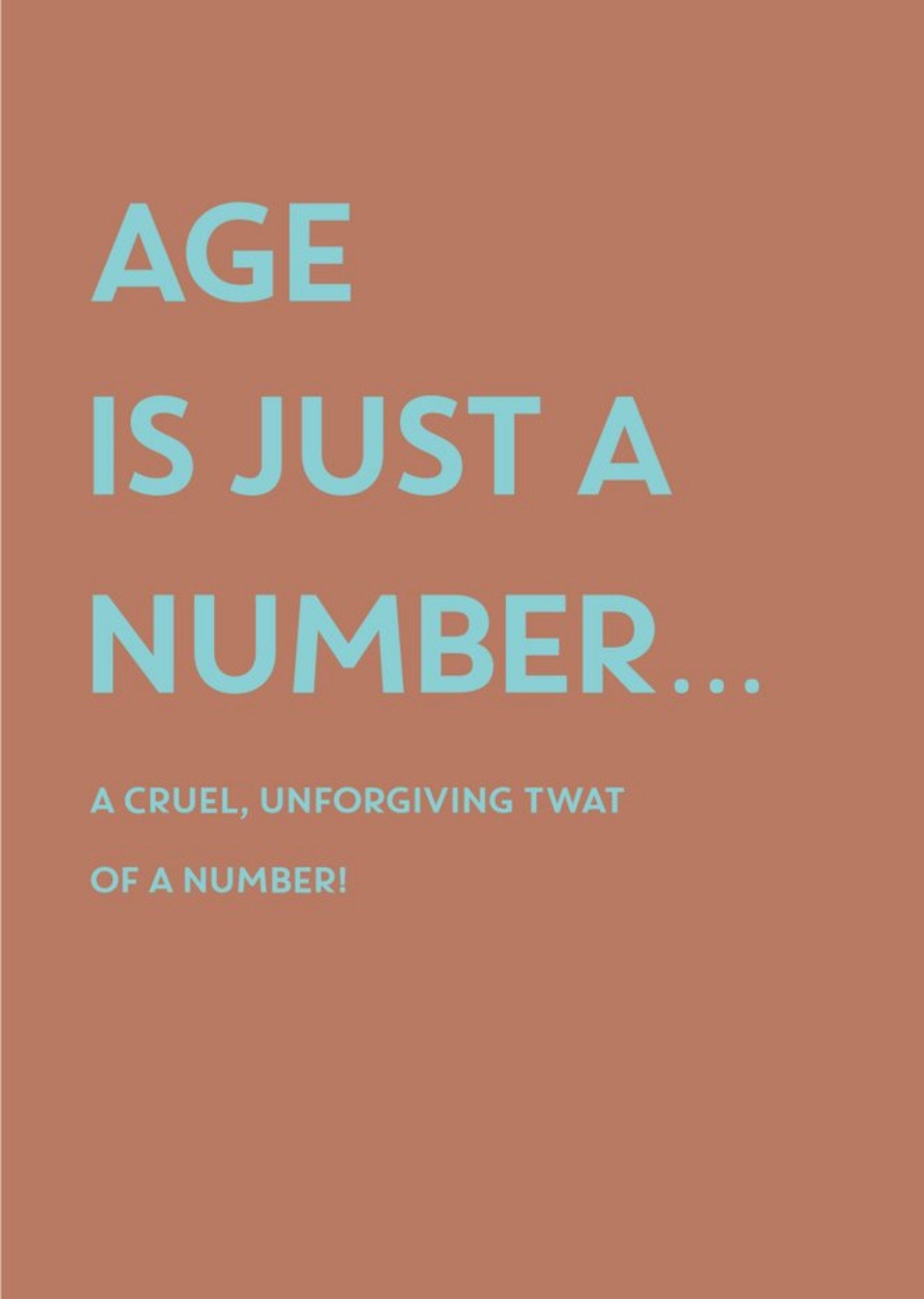 Moonpig Funny Age Is Just A Number A Cruel Unforgiving Twat Of A Number Birthday Card Rd Ecard