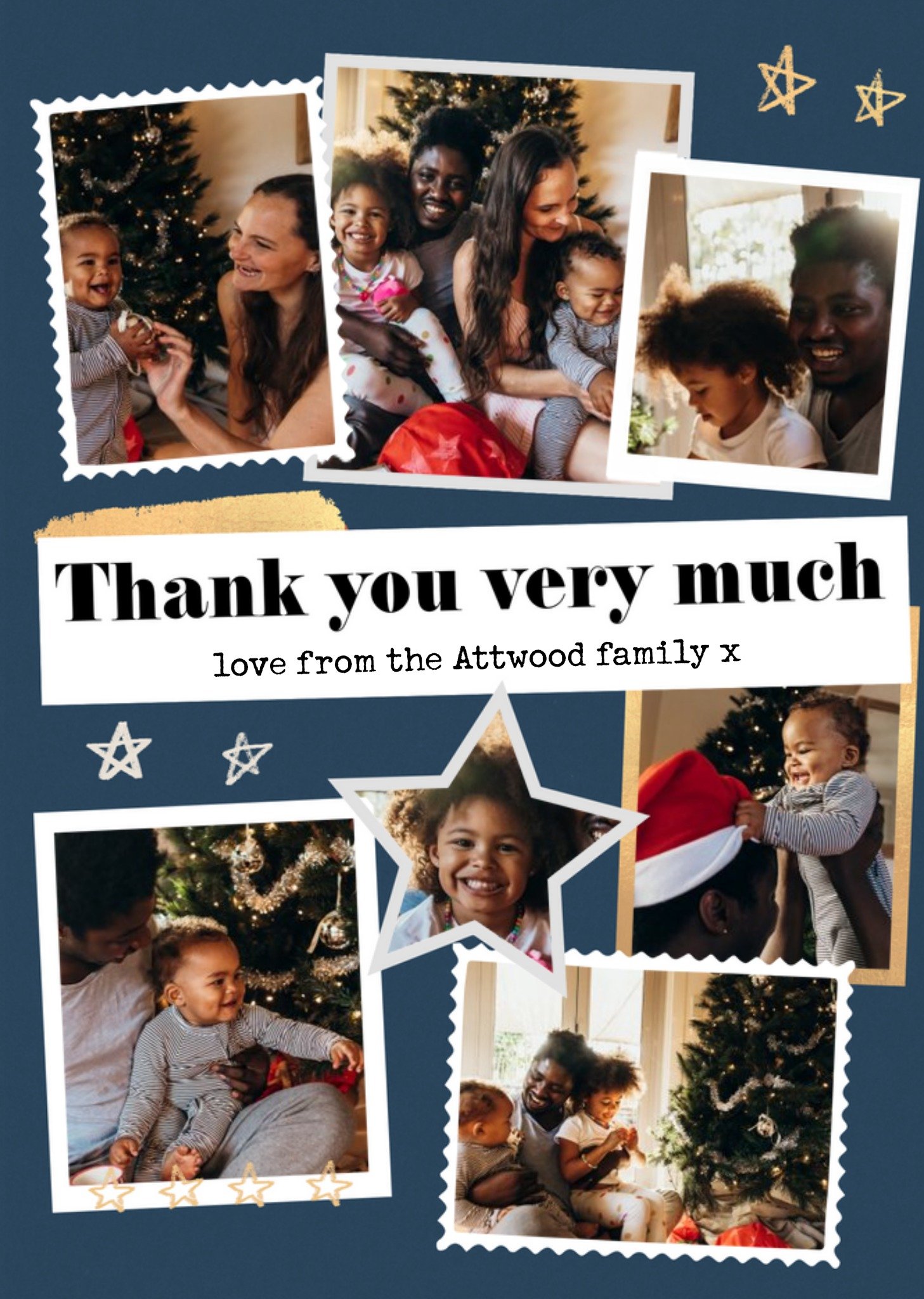 Modern Photo Upload Collagethank You Very Much Christmas Thank You Card Ecard