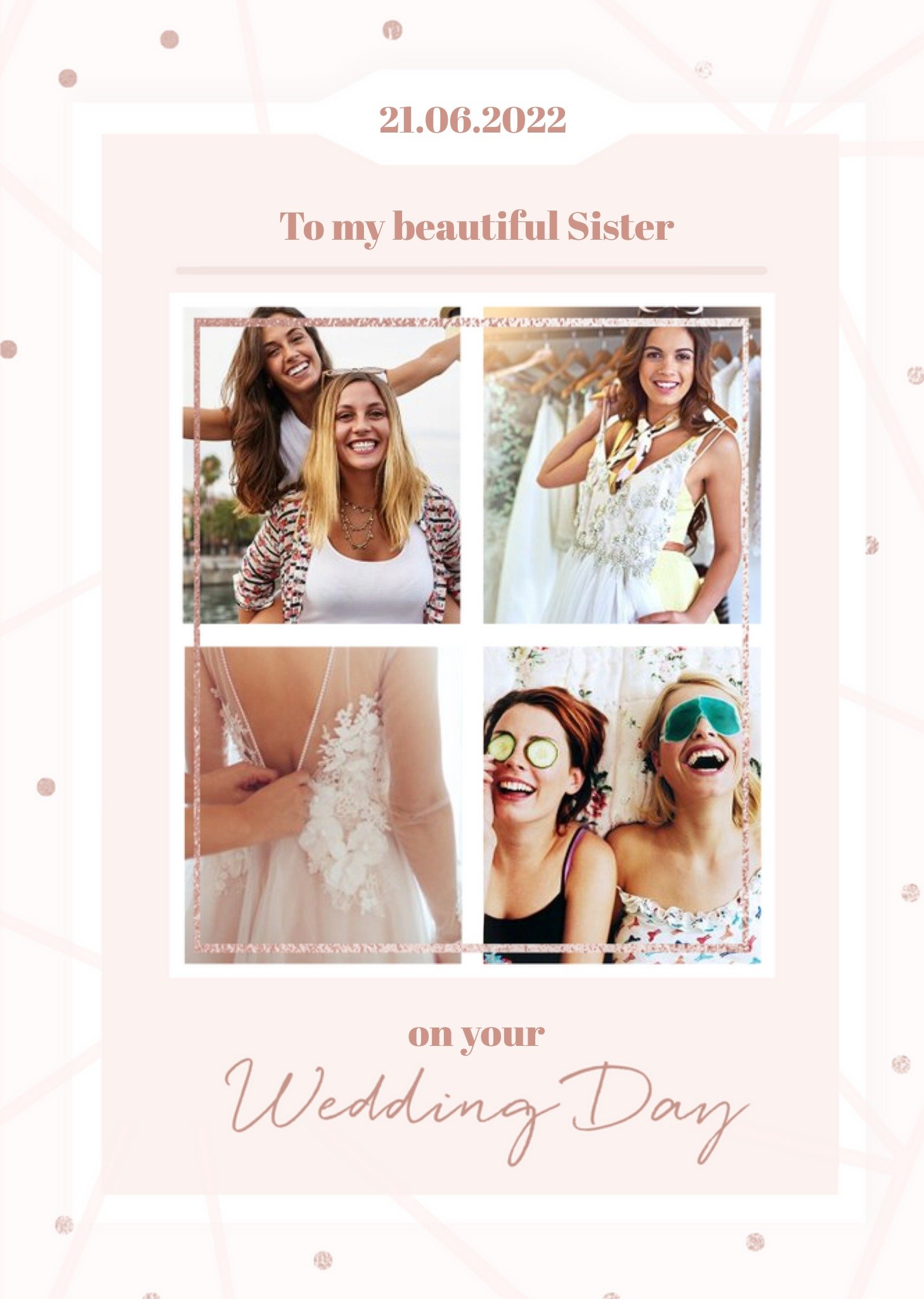 Moonpig To My Beautiful Sister On Your Wedding Day Photo Upload Wedding Card Ecard