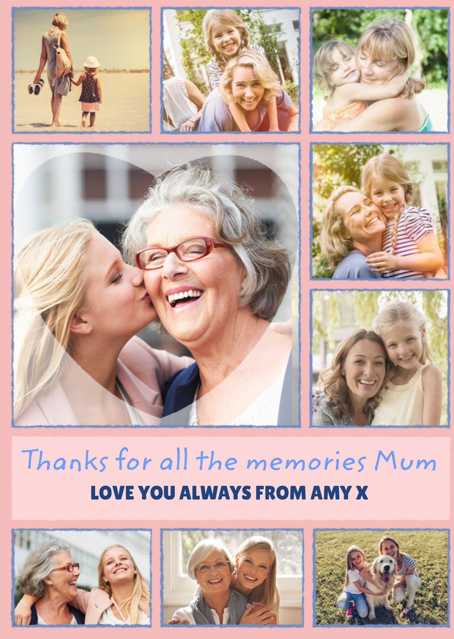 Thanks For All The Memories Mum Multiple Photo Upload Mothers Day Card Ecard