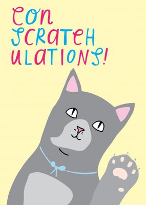 Cute Illustration Of Cat Congratulations Card