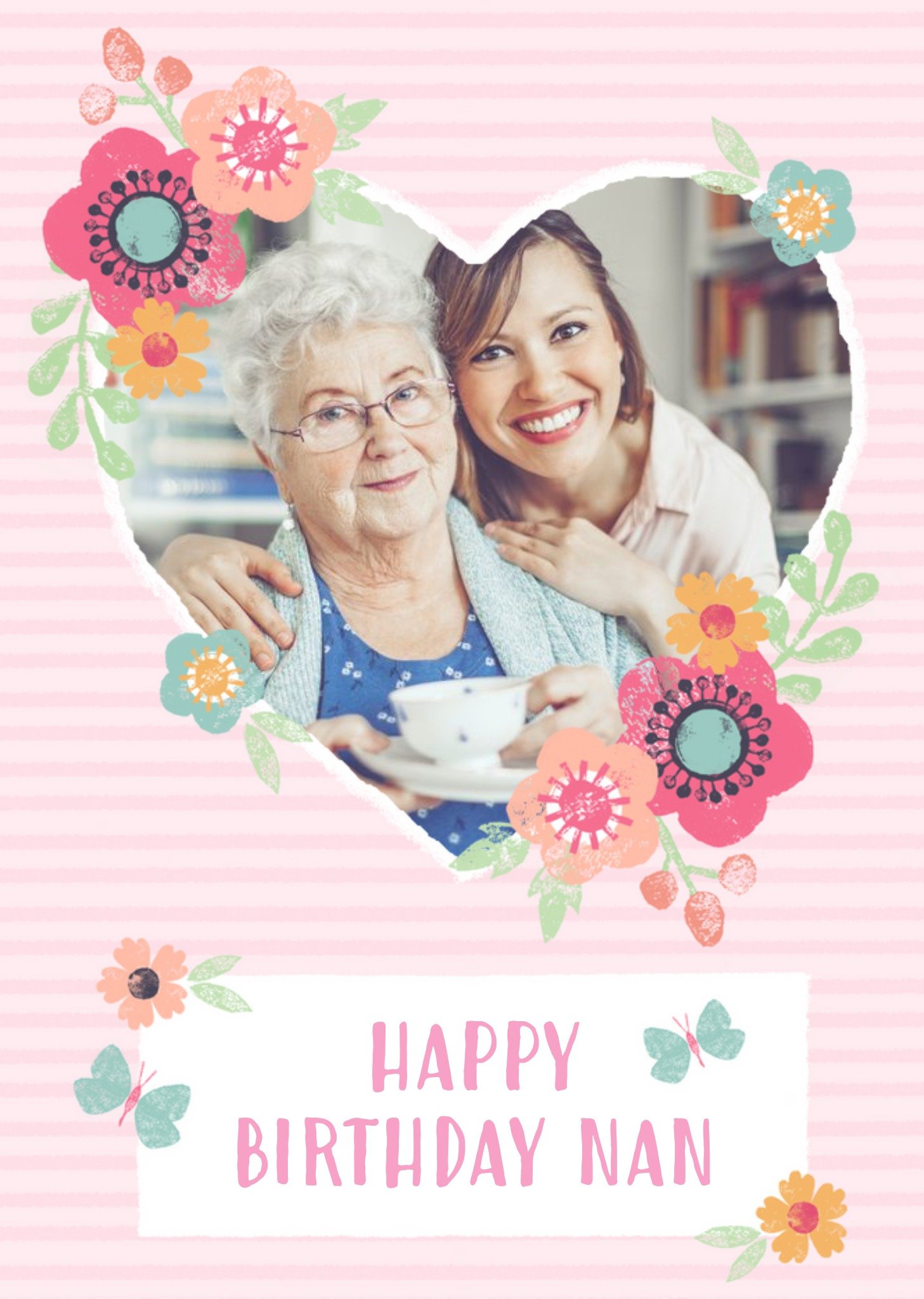Moonpig Birthday Card - Happy Birthday - Nan - Photo Upload, Large