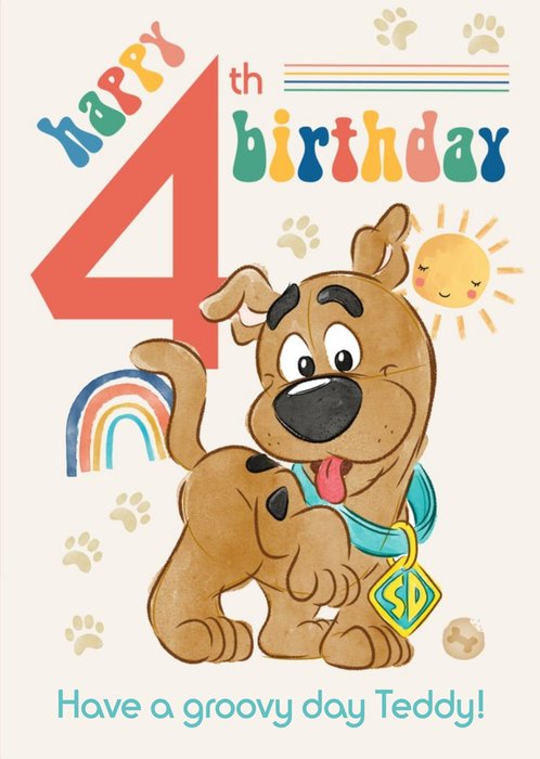 Scooby Doo Happy 4th Birthday Card
