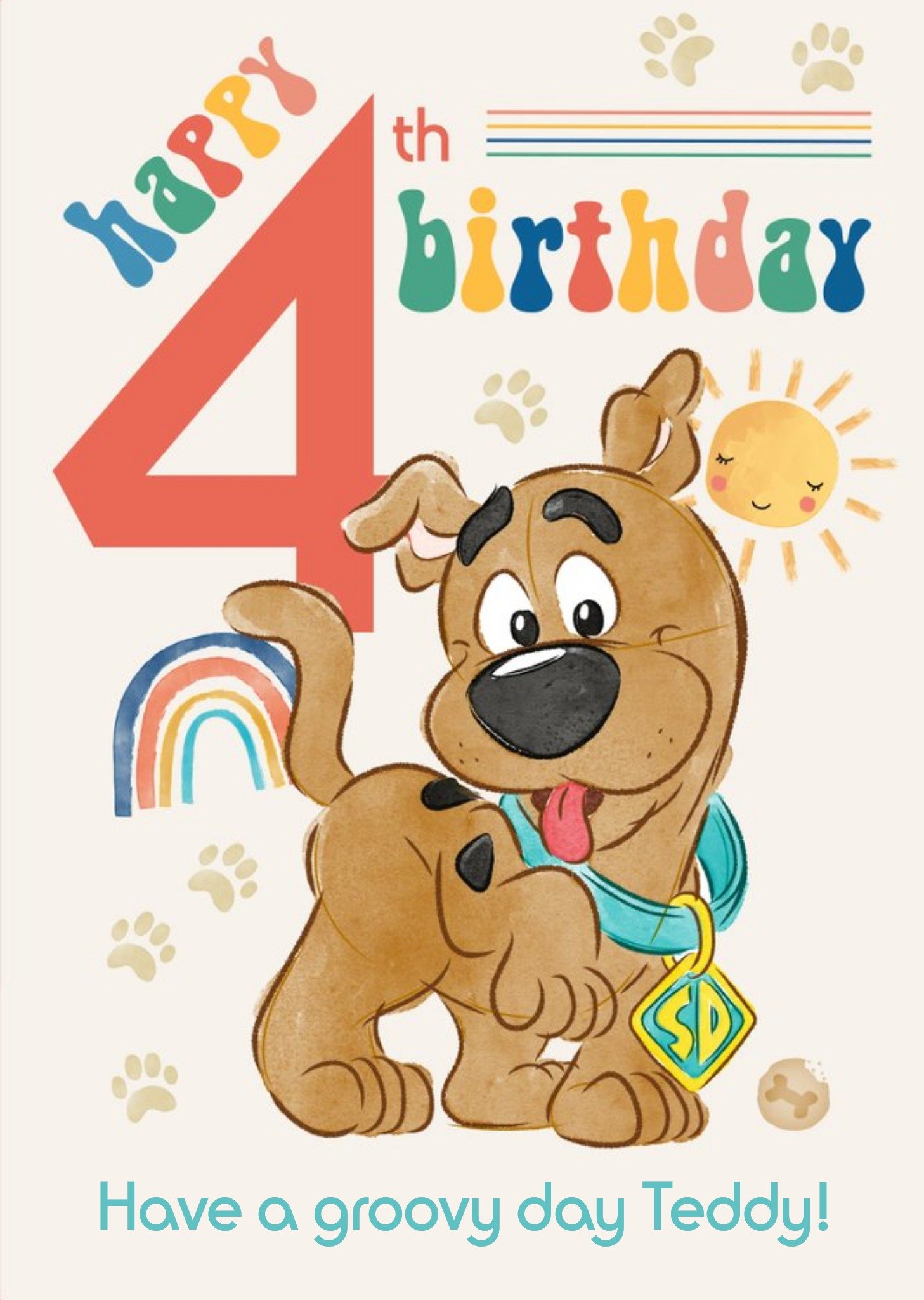 Other Scooby Doo Happy 4th Birthday Card, Large