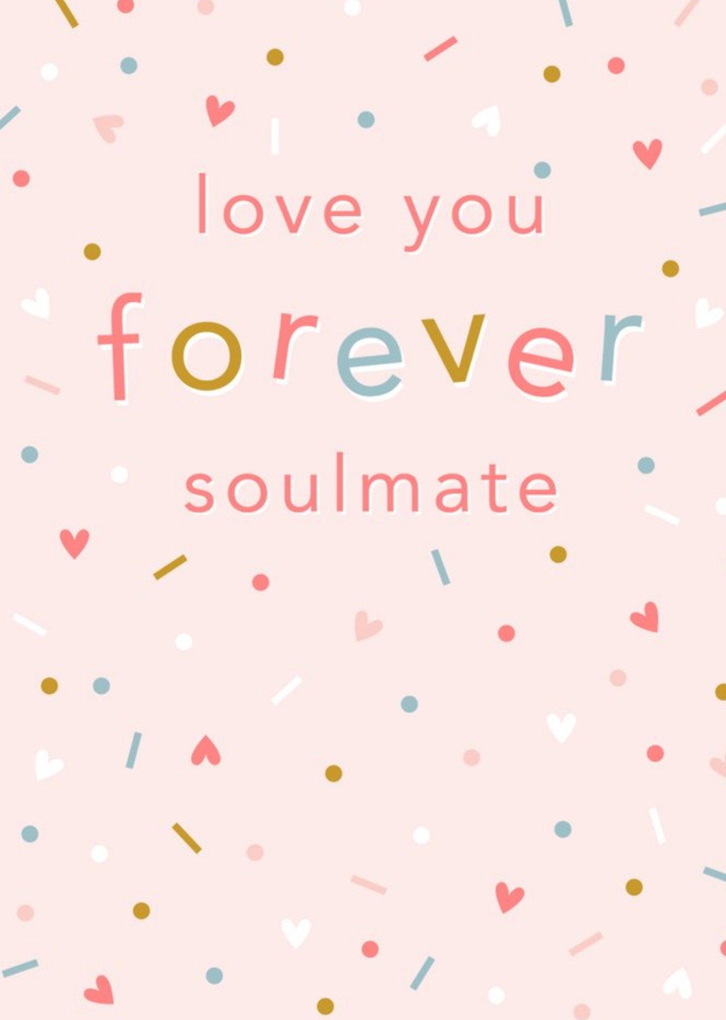 Moonpig Love You Forever Soulmate Pink Patterned Card, Large