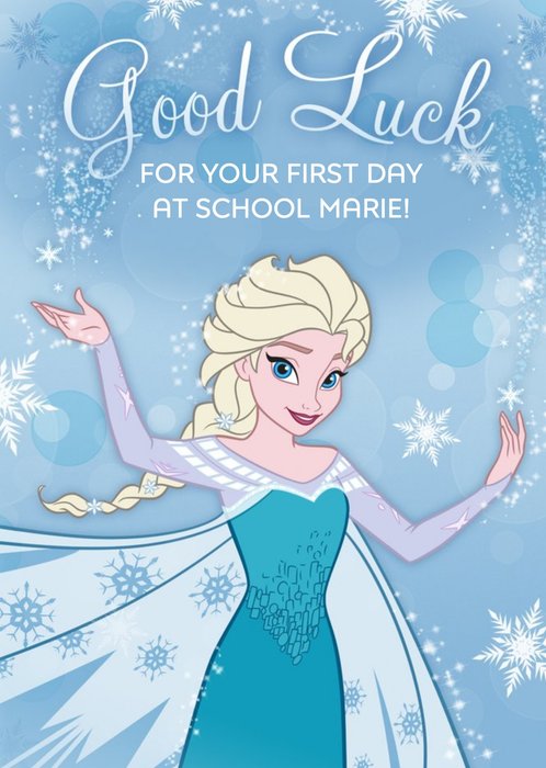 Disney Frozen Good Luck First Day At School Personalised Card