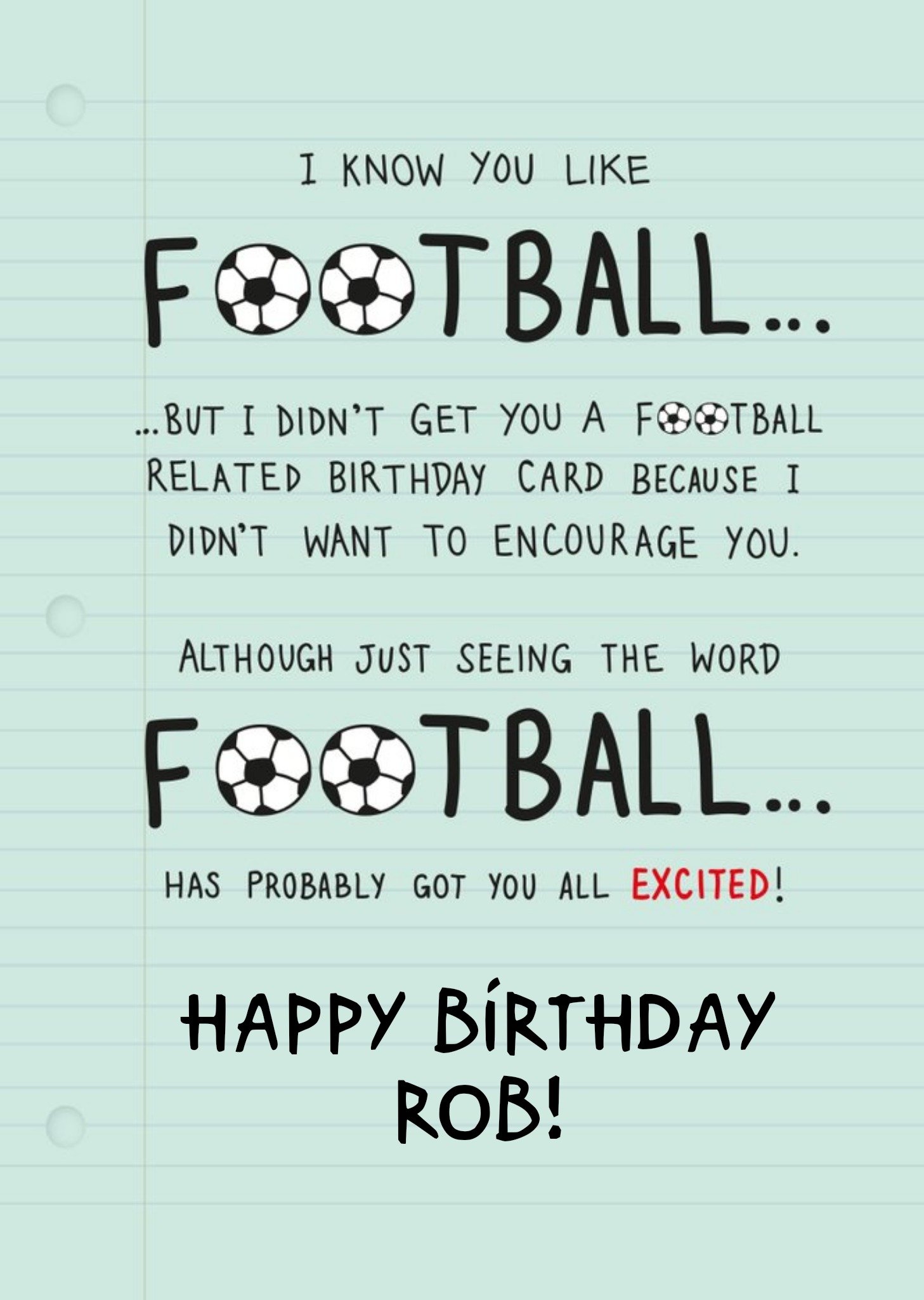 For Football Fans Personalised Birthday Card Ecard