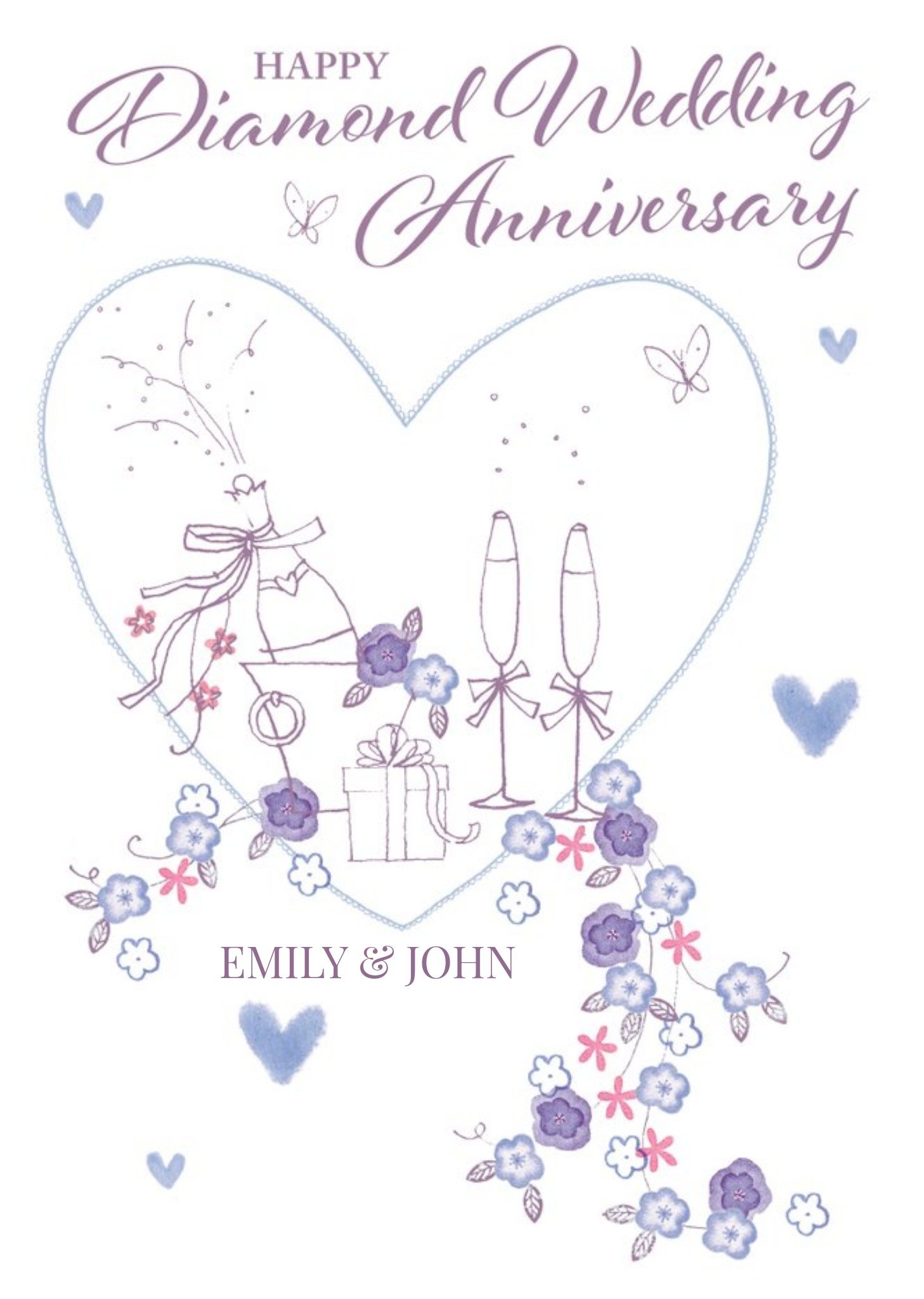 Anniversary Card - Happy Diamond Wedding Anniversary Ecard