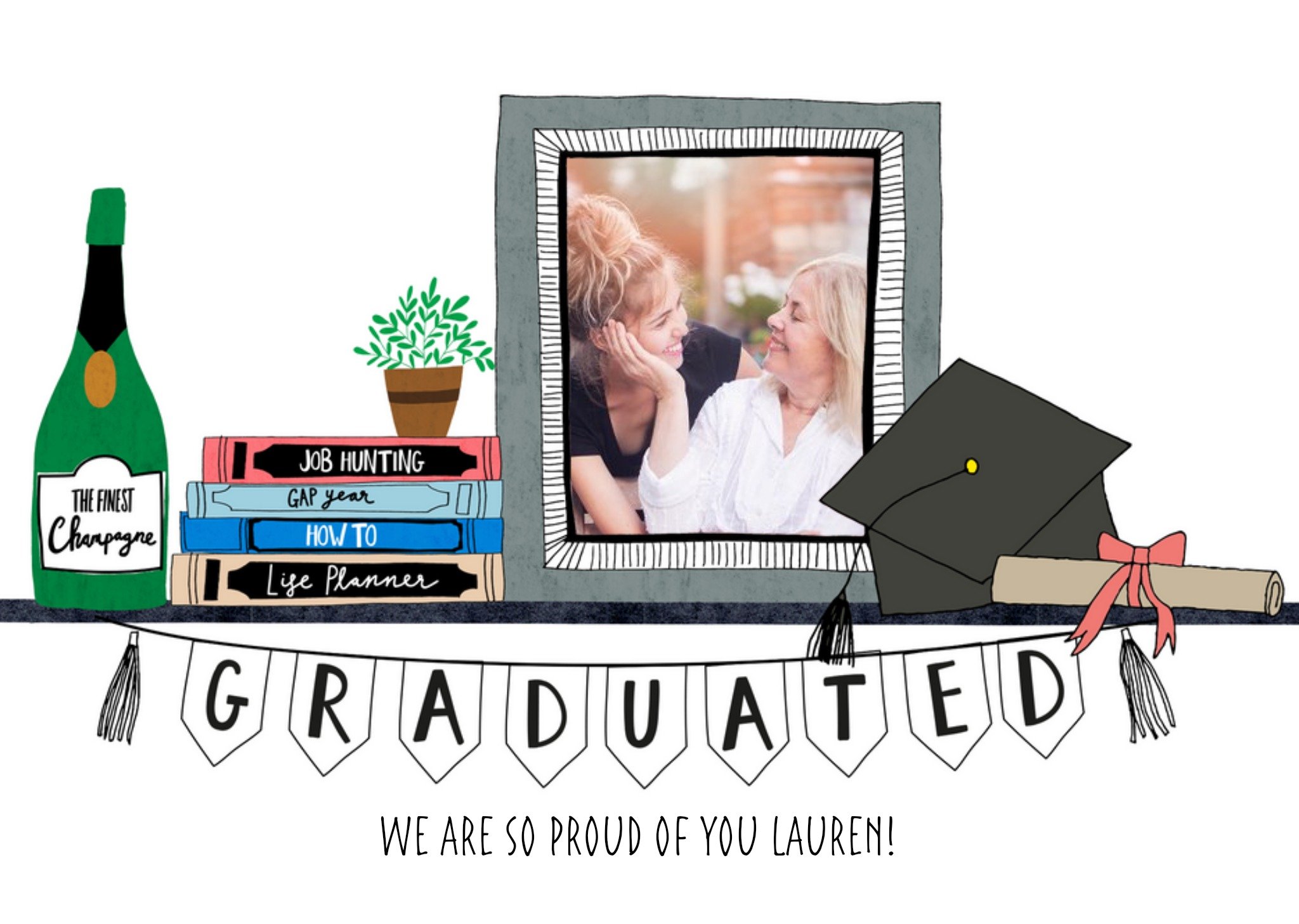 Graduated Bunting Congrats Photo Card Ecard