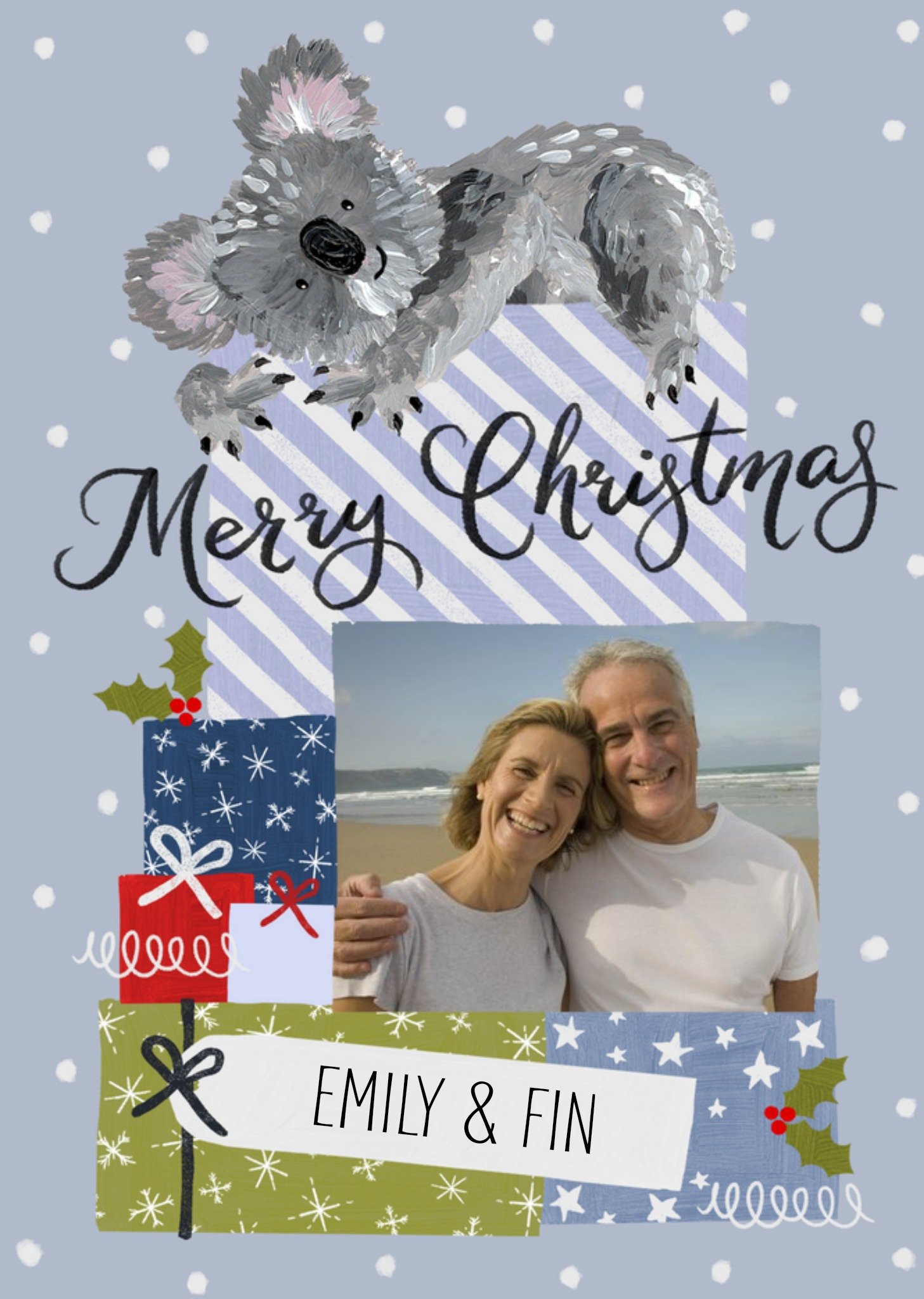 Okey Dokey Design Artistic Illustration Koala Australia Christmas Card Ecard