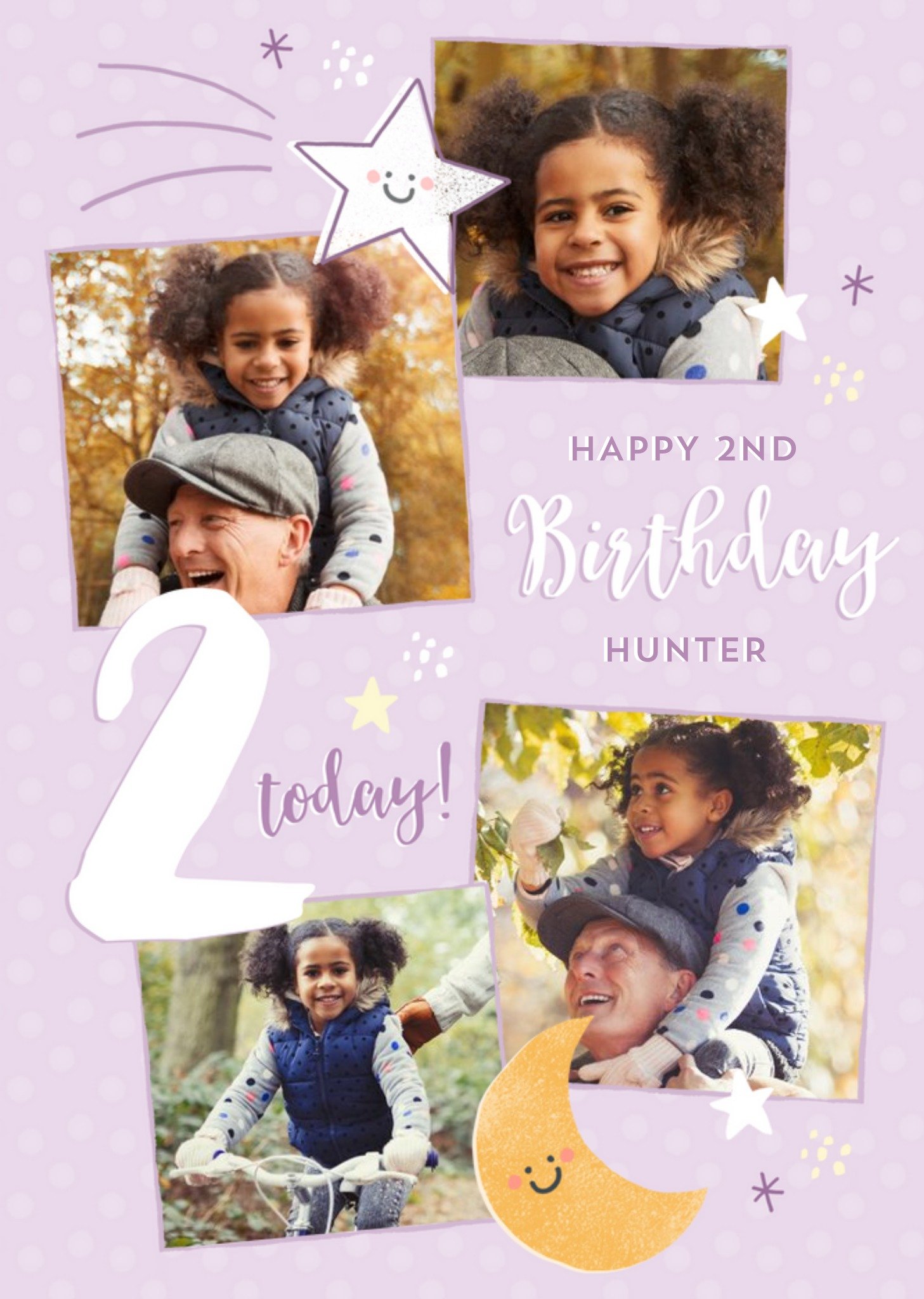 Cute 2nd Birthday Photo Upload Birthday Card Ecard