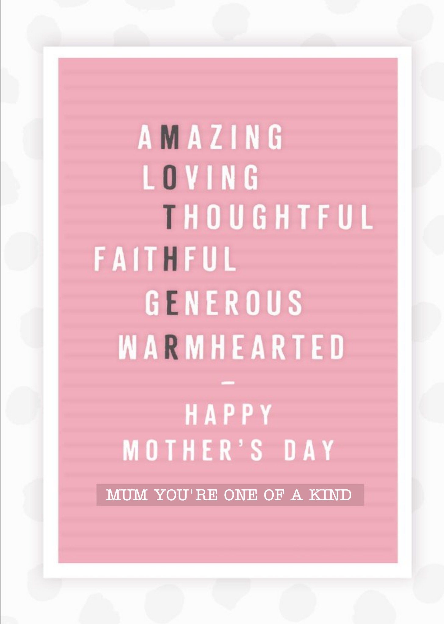 Moonpig Amazing Loving Thoughtful Faithful Generous Warm Hearted Mother Pin Board Sentimental Mother