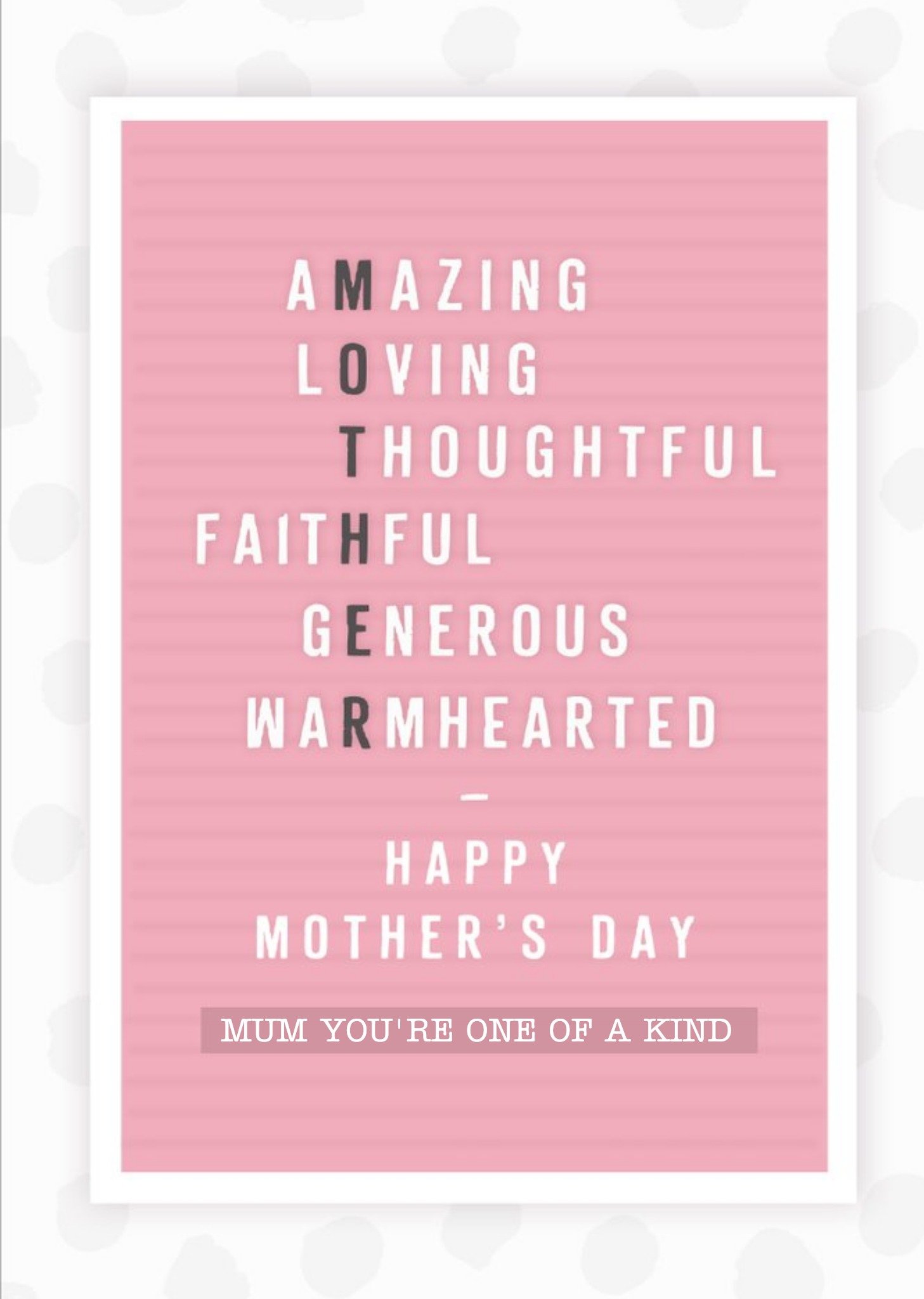 Amazing Loving Thoughtful Faithful Generous Warm Hearted Mother Pin Board Sentimental Mothers Day Ecard