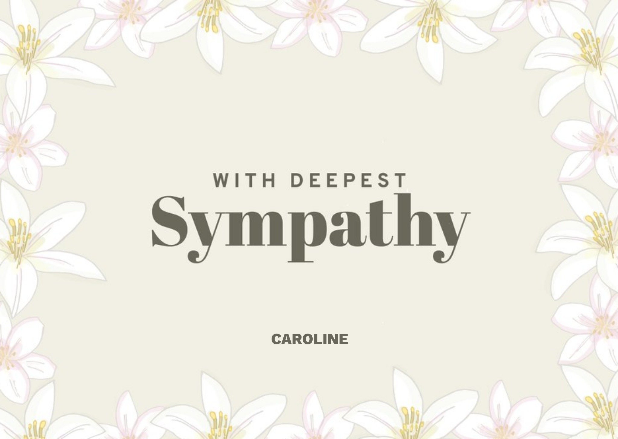 Pearl And Ivy With Deepest Sympathy Floral Card Ecard